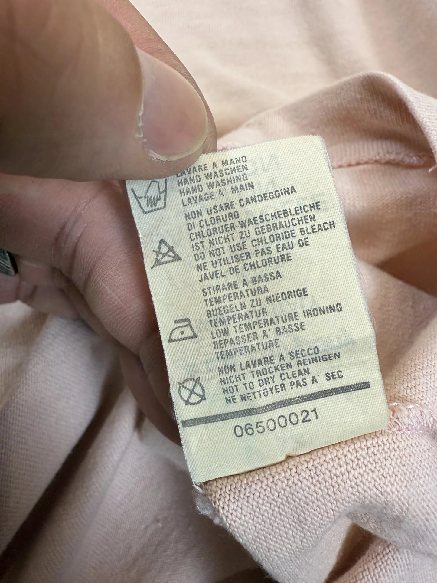 T-Shirt Stone Island Vintage Anni 1984 - 1986 Archivio Massimo Osti Rosa Cipria | Taglia M