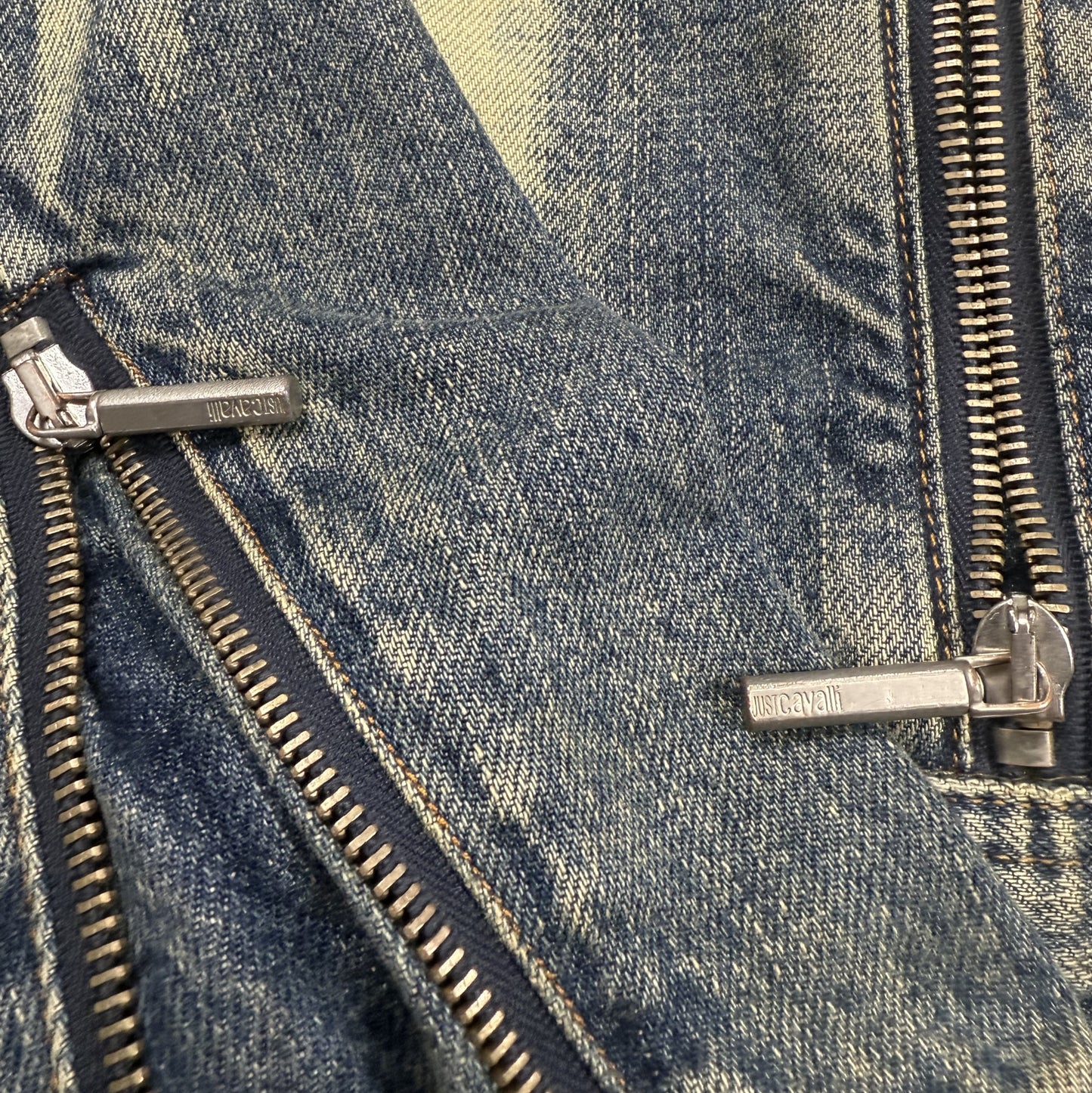 2004 Just Cavalli acid wash denim jacket