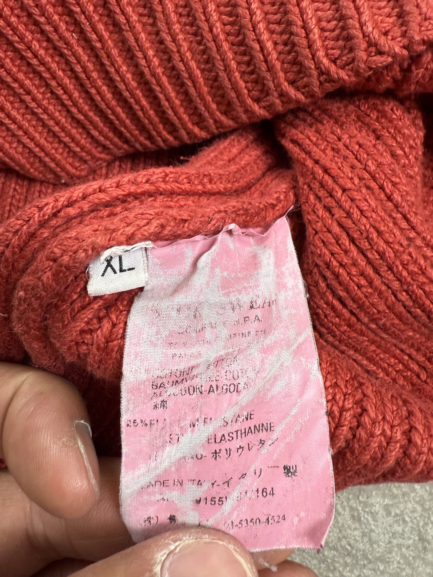 Maglione Stone Island Vintage AW 2003 Half Zip Ribbed Red XL | Archive