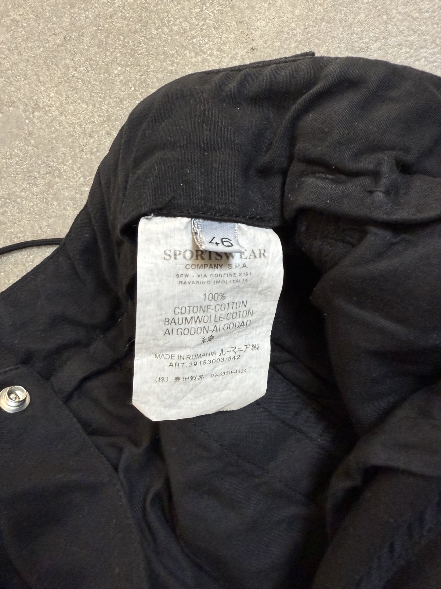 Pantaloni Stone Island Vintage AW 2003 Biker Laced Flight Pants Neri 46 Paul Harvey Era | Taglia IT 46