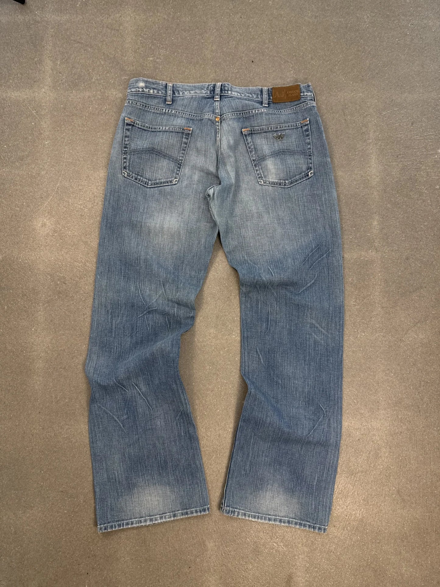 Jeans Armani Vintage 2004 Stone Wash Faded Blue Baggy W38 | Archive