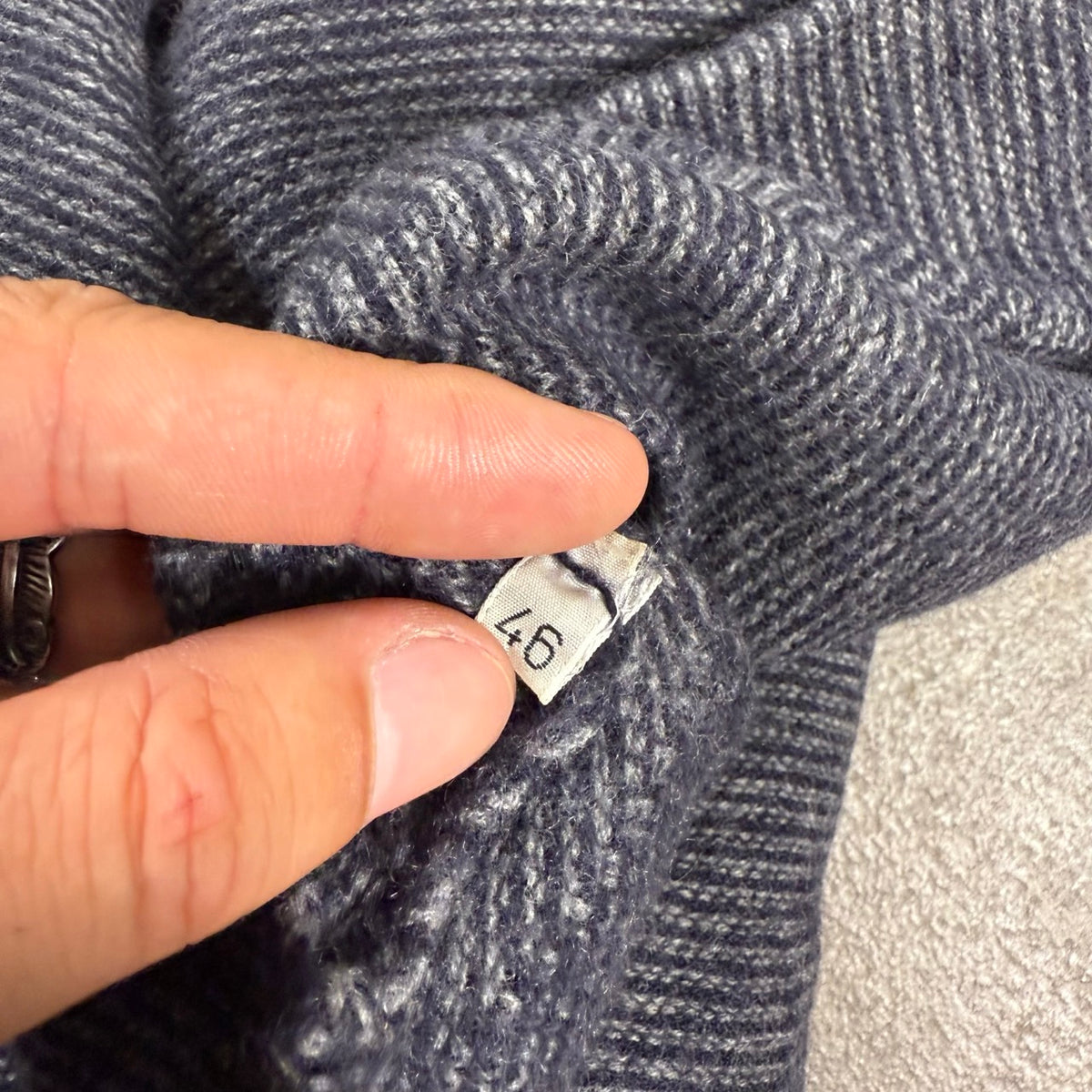2000s Maglione C.P. Company in 100% Lana Blu e Grigio | Taglia 46