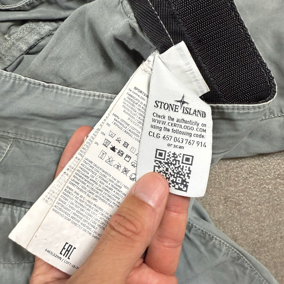 2014 Stone Island Pantaloncini Cargo SL Grigio Ghiaccio | Taglia W36