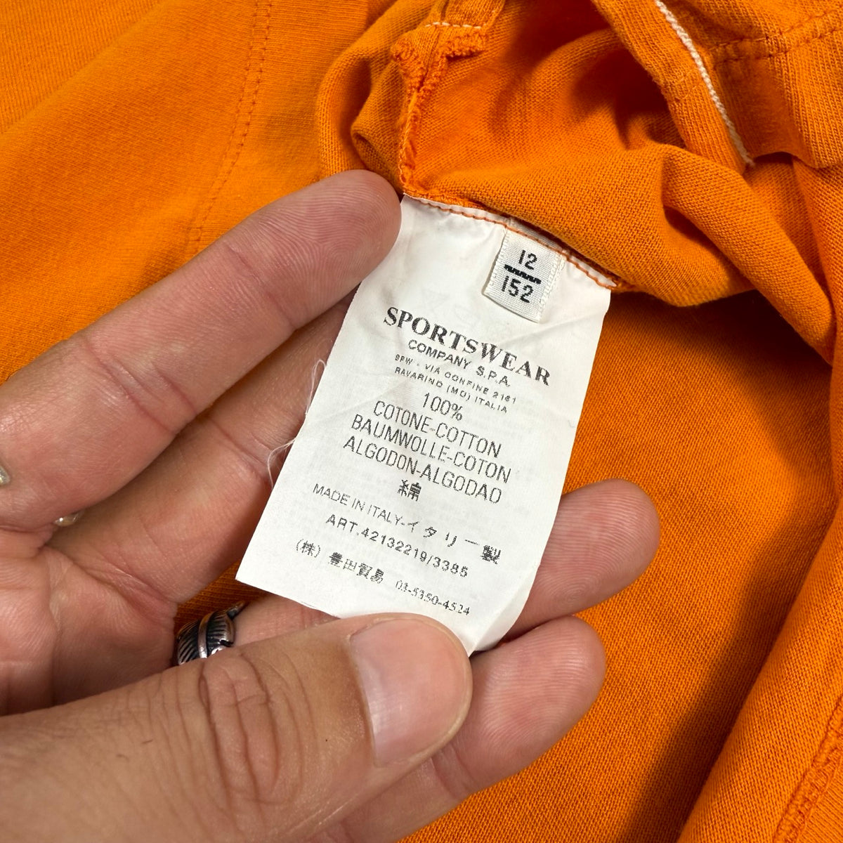 2005 archivio C.P. Company T-shirt 1/4 Zip Arancione | Taglia S