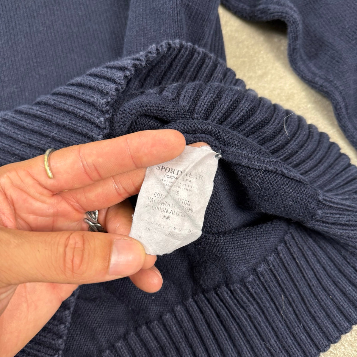 1997 Stone Island Archive Navy Turtleneck Sweater | Size L
