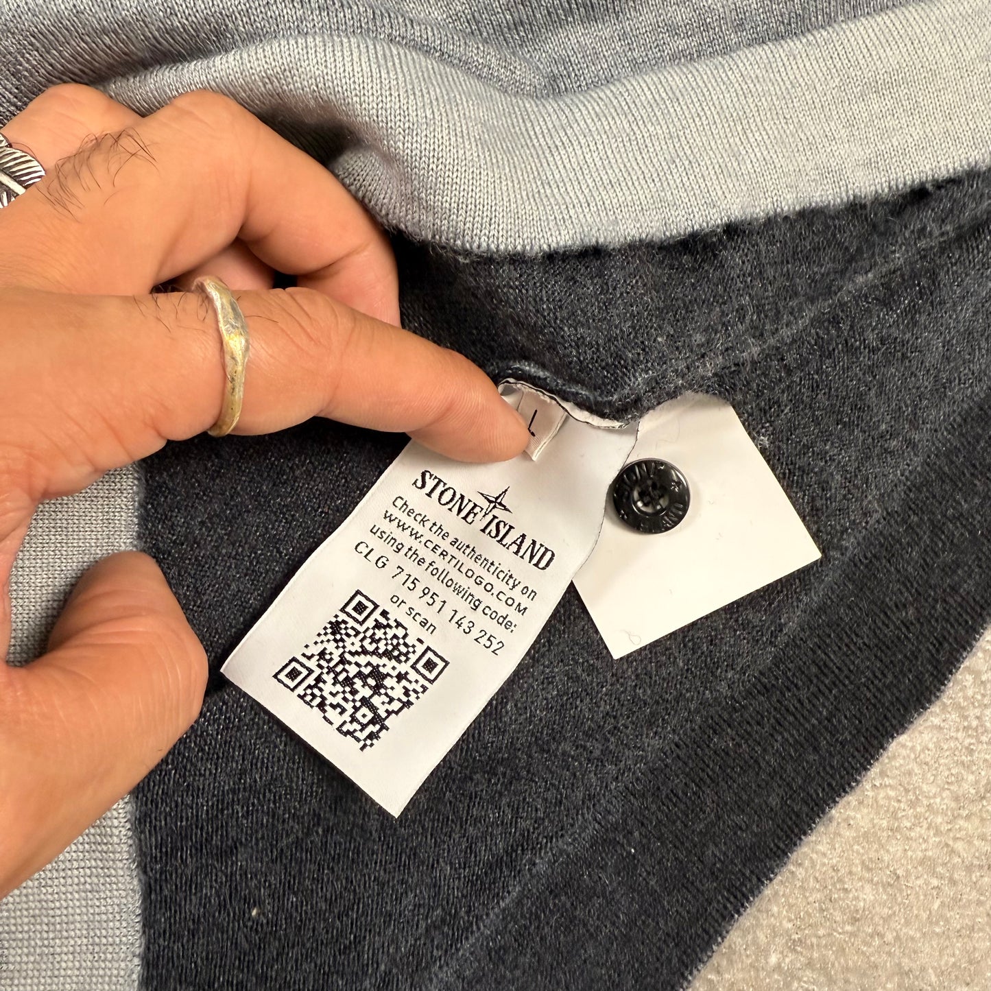 2019 Stone Island Maglione Girocollo Grigio Melange | Taglia L