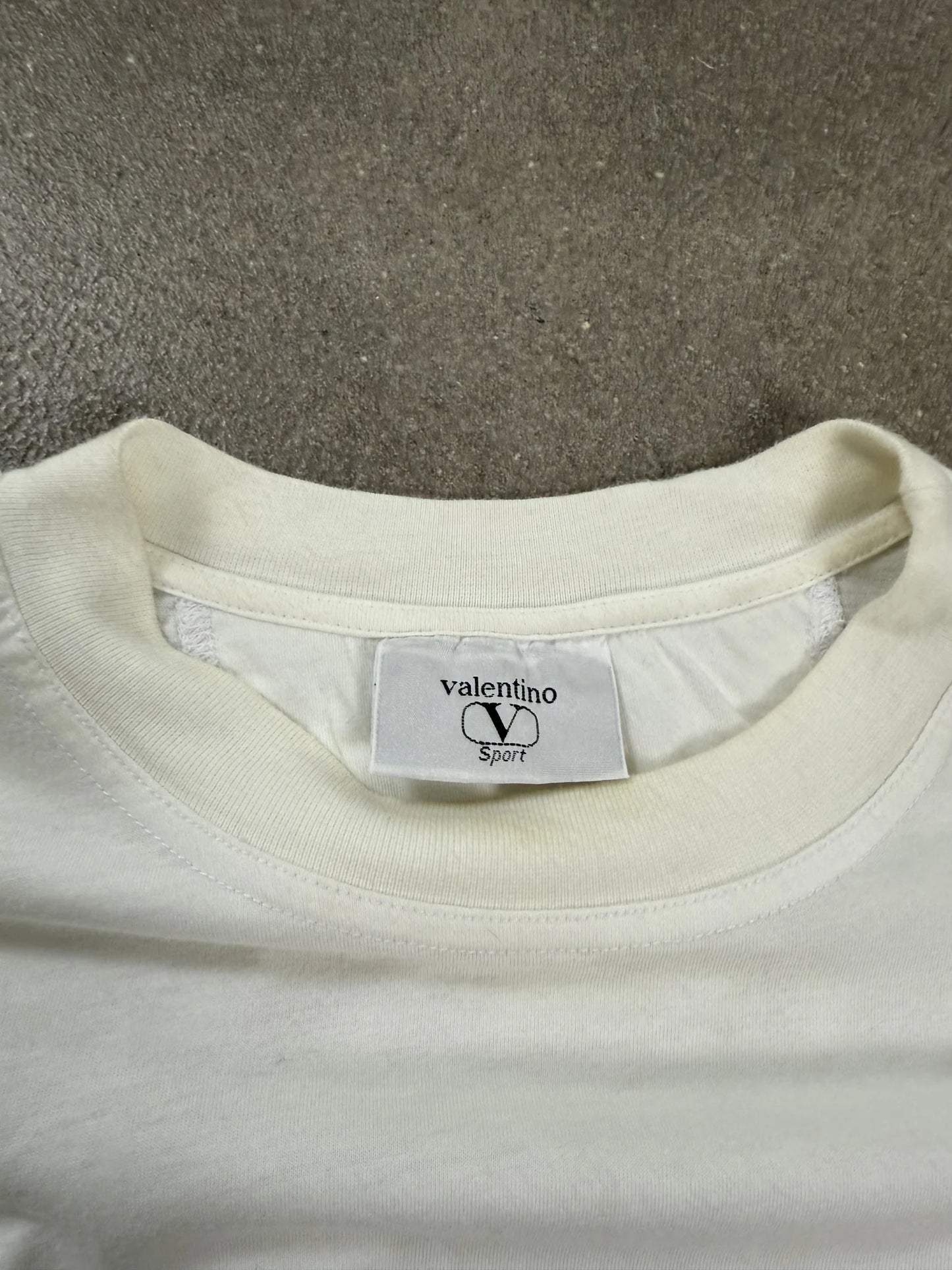 T-Shirt Vintage Valentino Sport Golf Wear 80s 90s Ellesse Off-White | Taglia XL