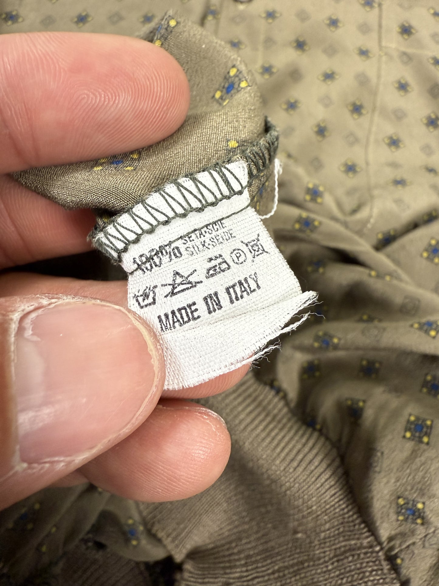 Polo in Seta Yves Saint Laurent Vintage Anni 80 Beige Olive IT 54 | Archive