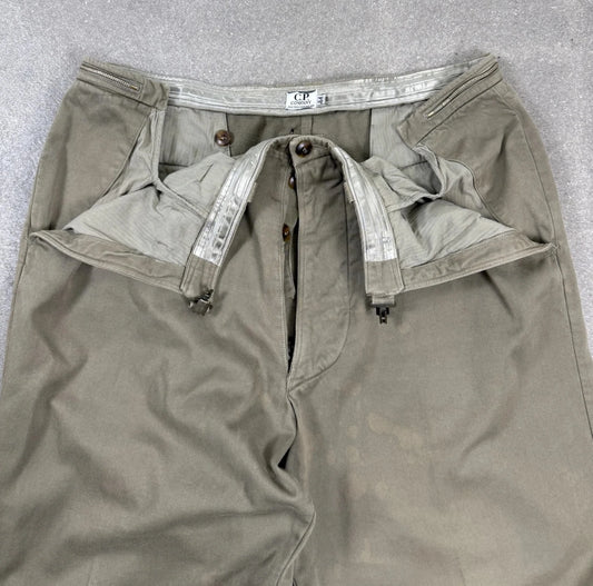 1990's Pantaloni d'archivio C.P. Company vita regolabile con zip - size 54