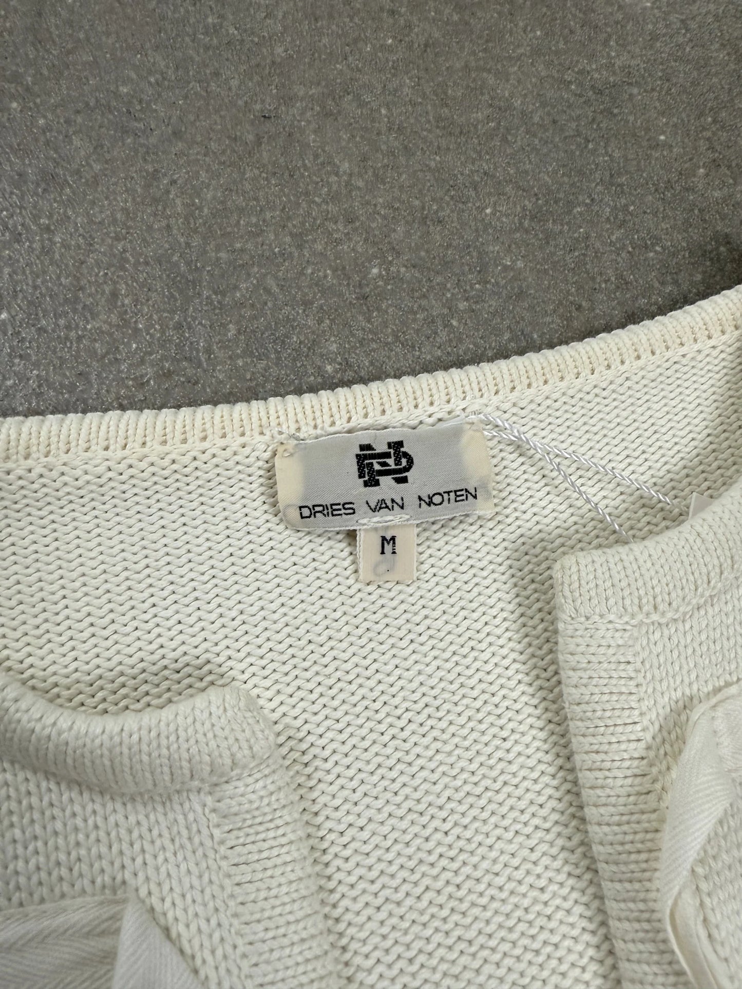 Cardigan Archive Dries Van Noten Anni '90 Archive Panna con Chiusura Frogs Stringhe | Taglia M