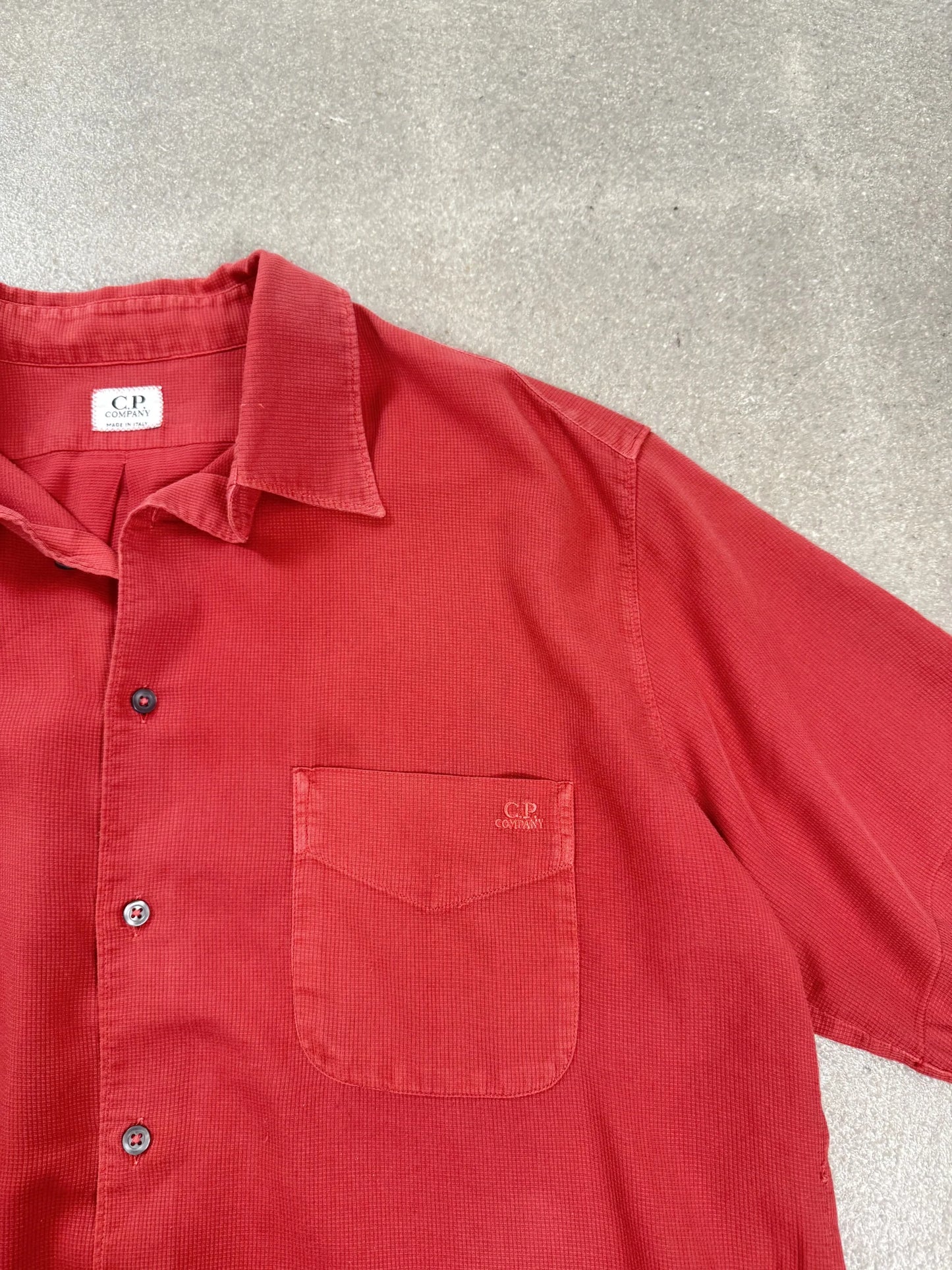Camicia C.P. Company Anni '90 Archive Tessuto Waffle Rosso Mattone Corallo | Taglia 4 / L