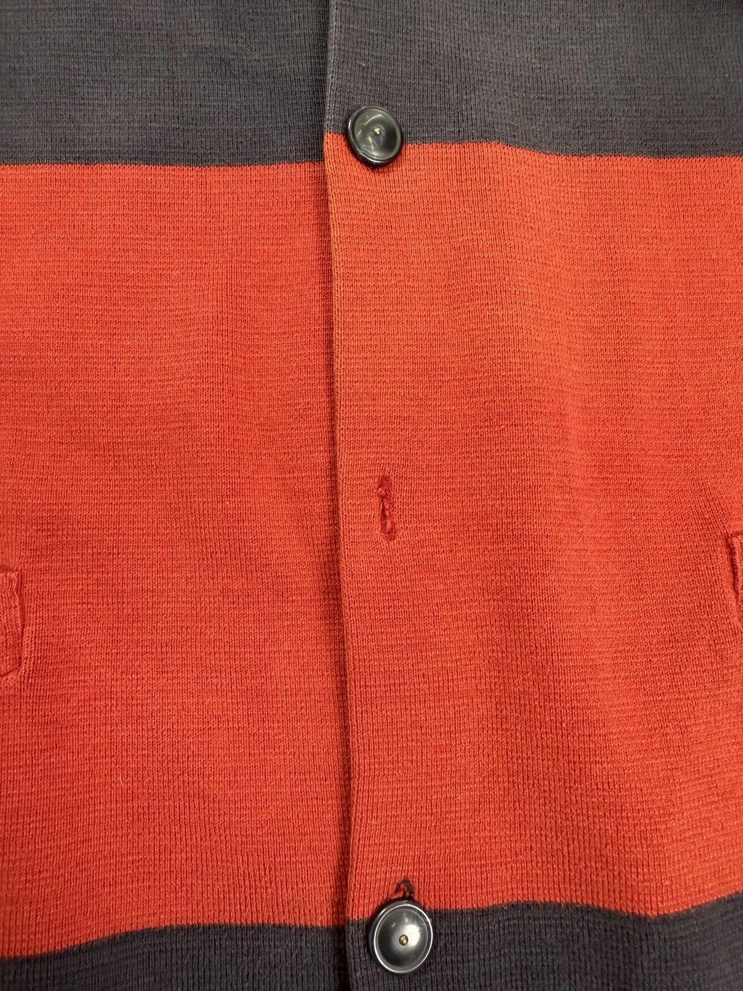 Dries Van Noten 1990s Archive Cardigan Oversize Cropped Color-Block Blu Rosso | Taglia M