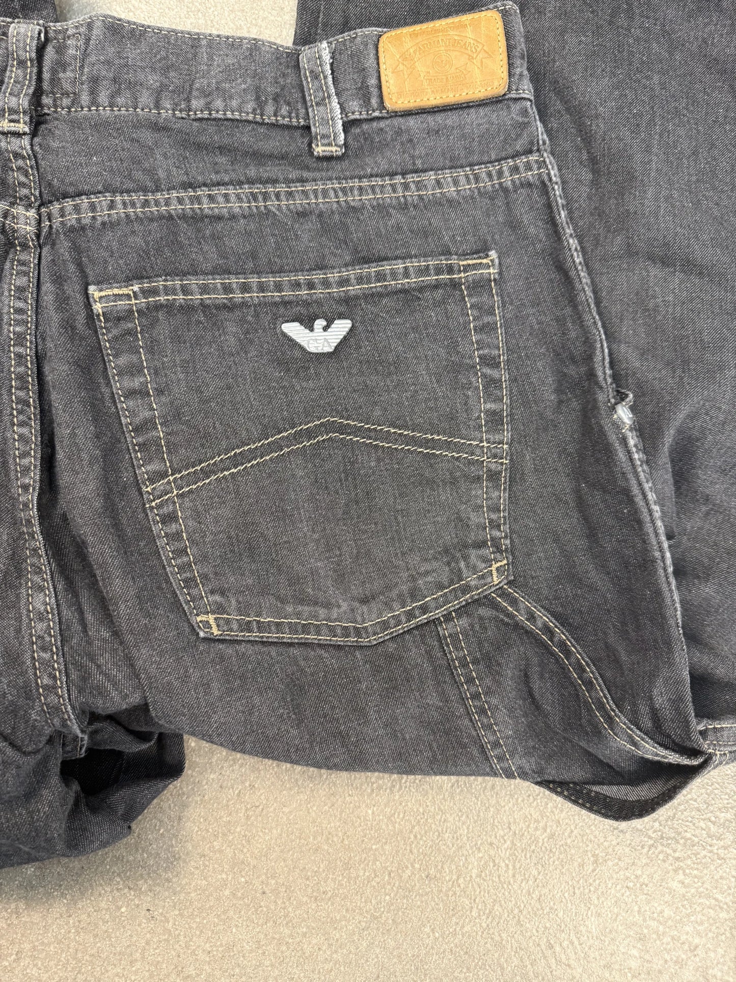 Jeans Armani Archive Y2K Carpenter Gamba Larga Indigo Scuro Made in Italy | Taglia IT 50 W34