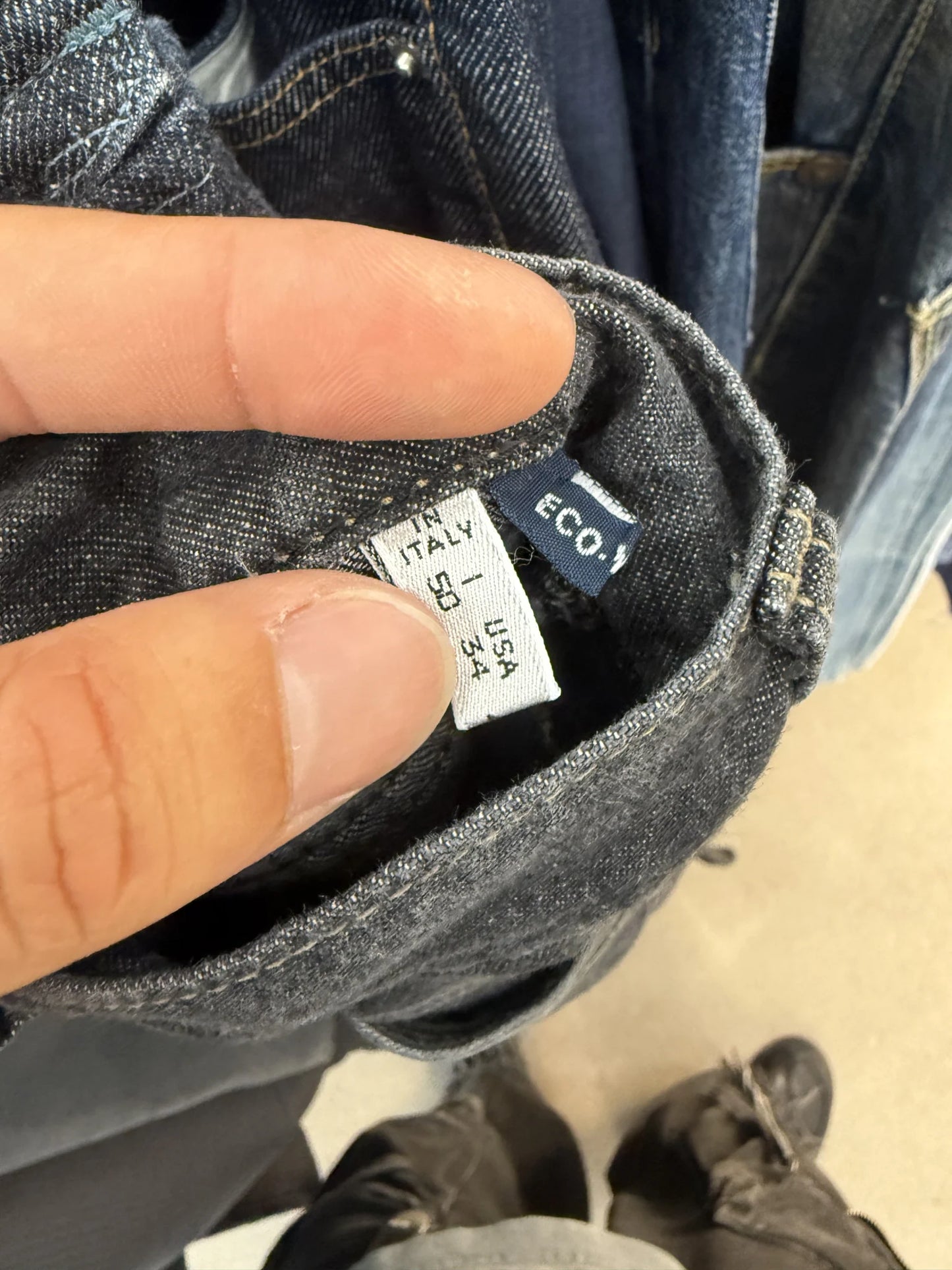 Jeans Armani Archive Y2K Carpenter Gamba Larga Indigo Scuro Made in Italy | Taglia IT 50 W34