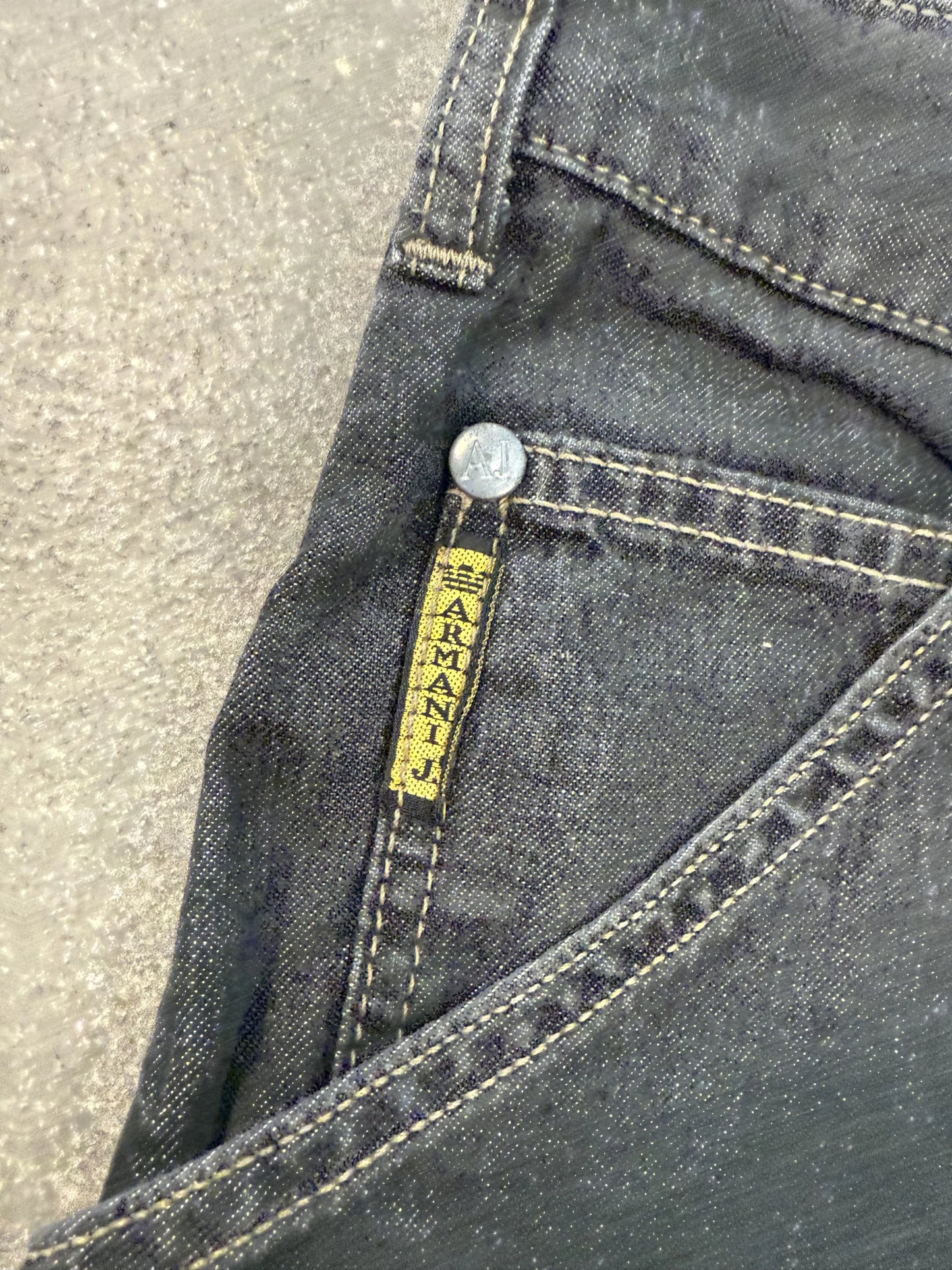 Jeans Armani Archive Y2K Carpenter Gamba Larga Indigo Scuro Made in Italy | Taglia IT 50 W34
