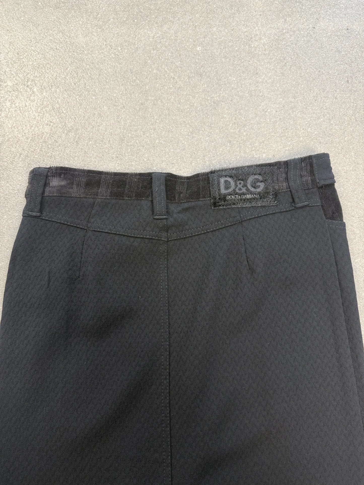 Gonna D&G Dolce & Gabbana Vintage Y2K Nero Jacquard Viscosa Lana ITTIERRE| Taglia 26 40