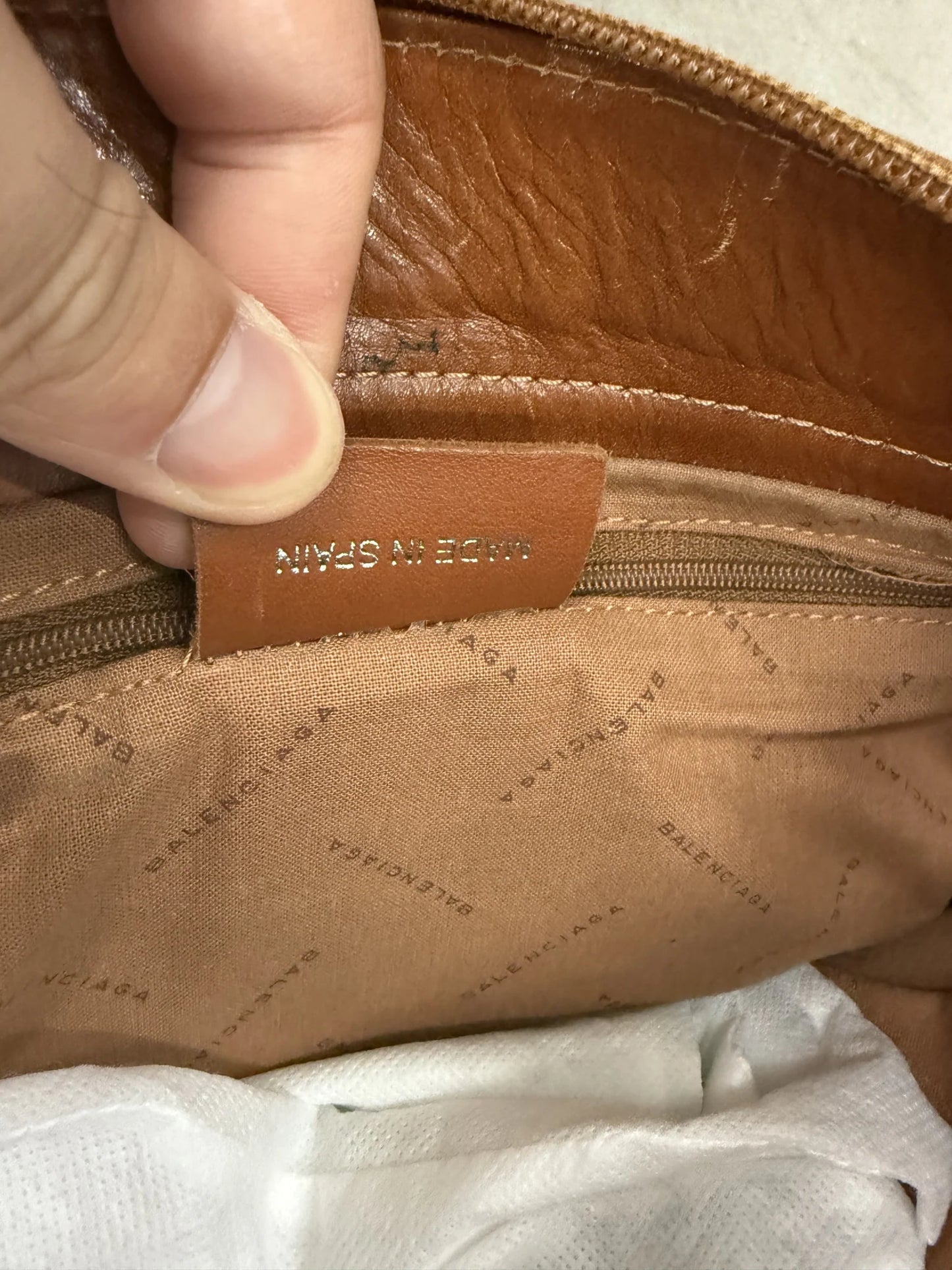 Borsa Balenciaga Archive Primi Anni 2000 Tote Bag Pelle Marrone Cuoio BB Logo | Made in Spain