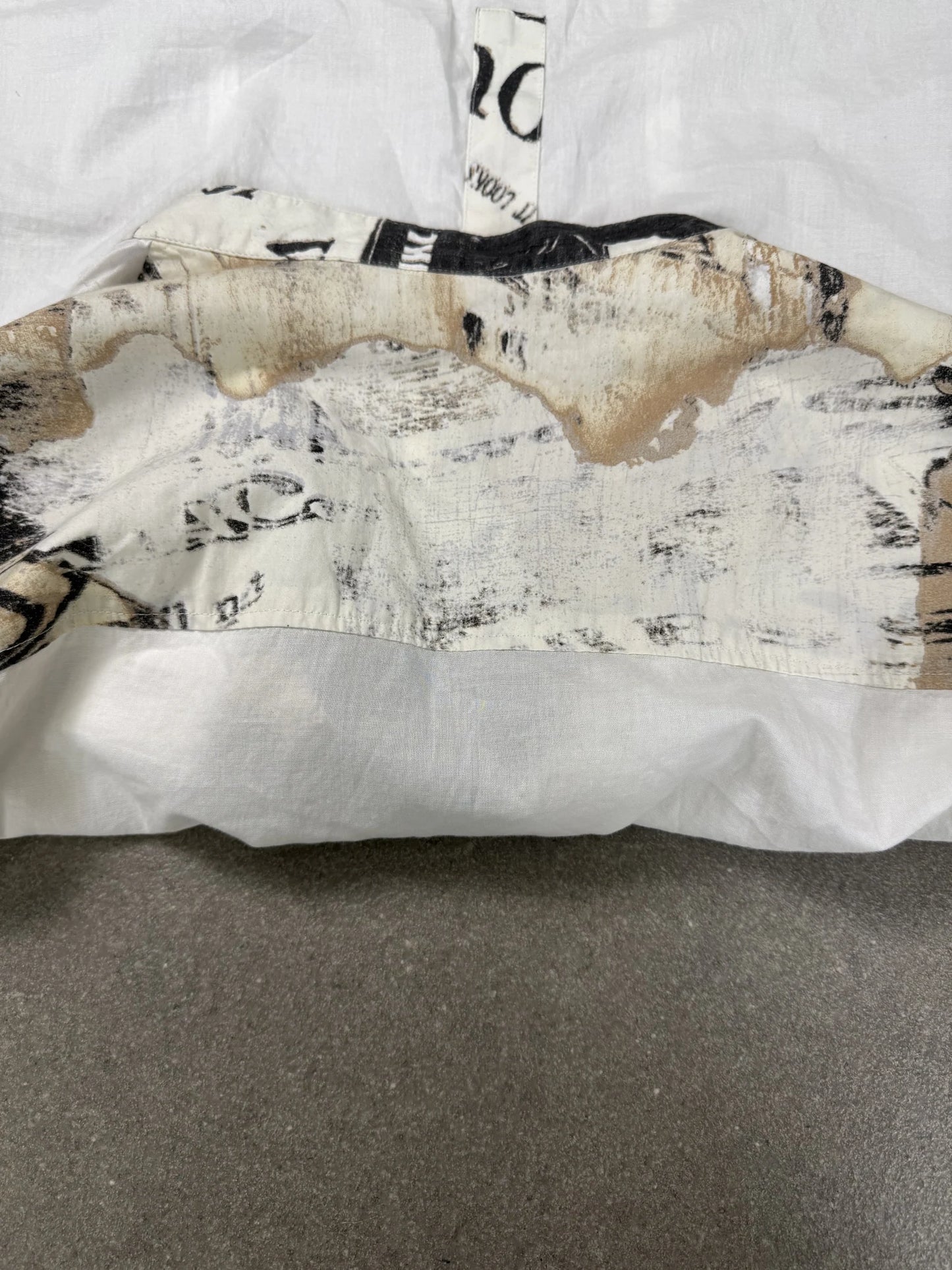 Camicia Tunica Just Cavalli 2001 Archive Popover Grafica Newspaper Bianco Made in Italy | Taglia IT 50 / L