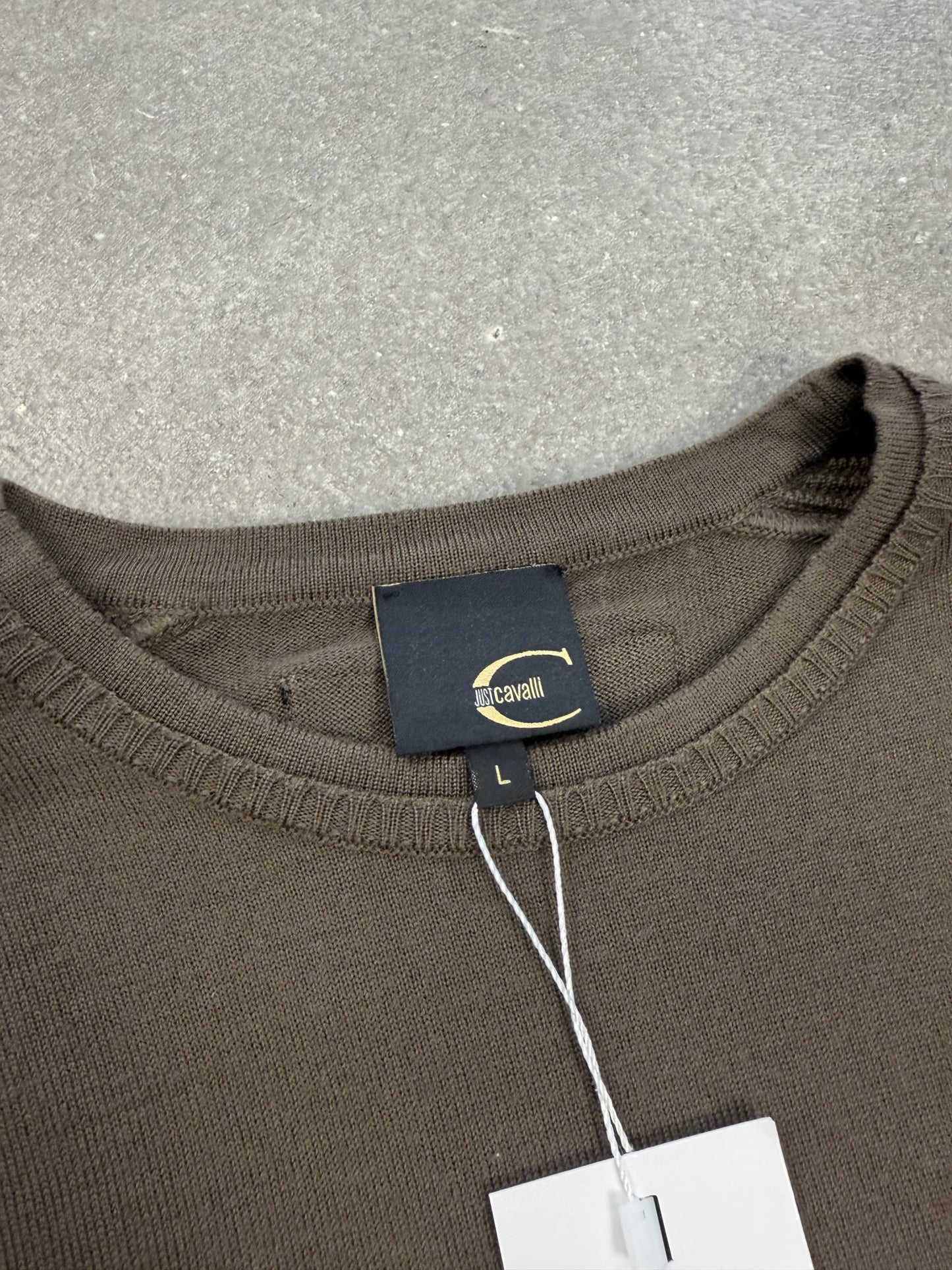 Maglione Just Cavalli Vintage Anni 2000 Lana Vergine Marrone Fango ITTIERRE | Taglia L