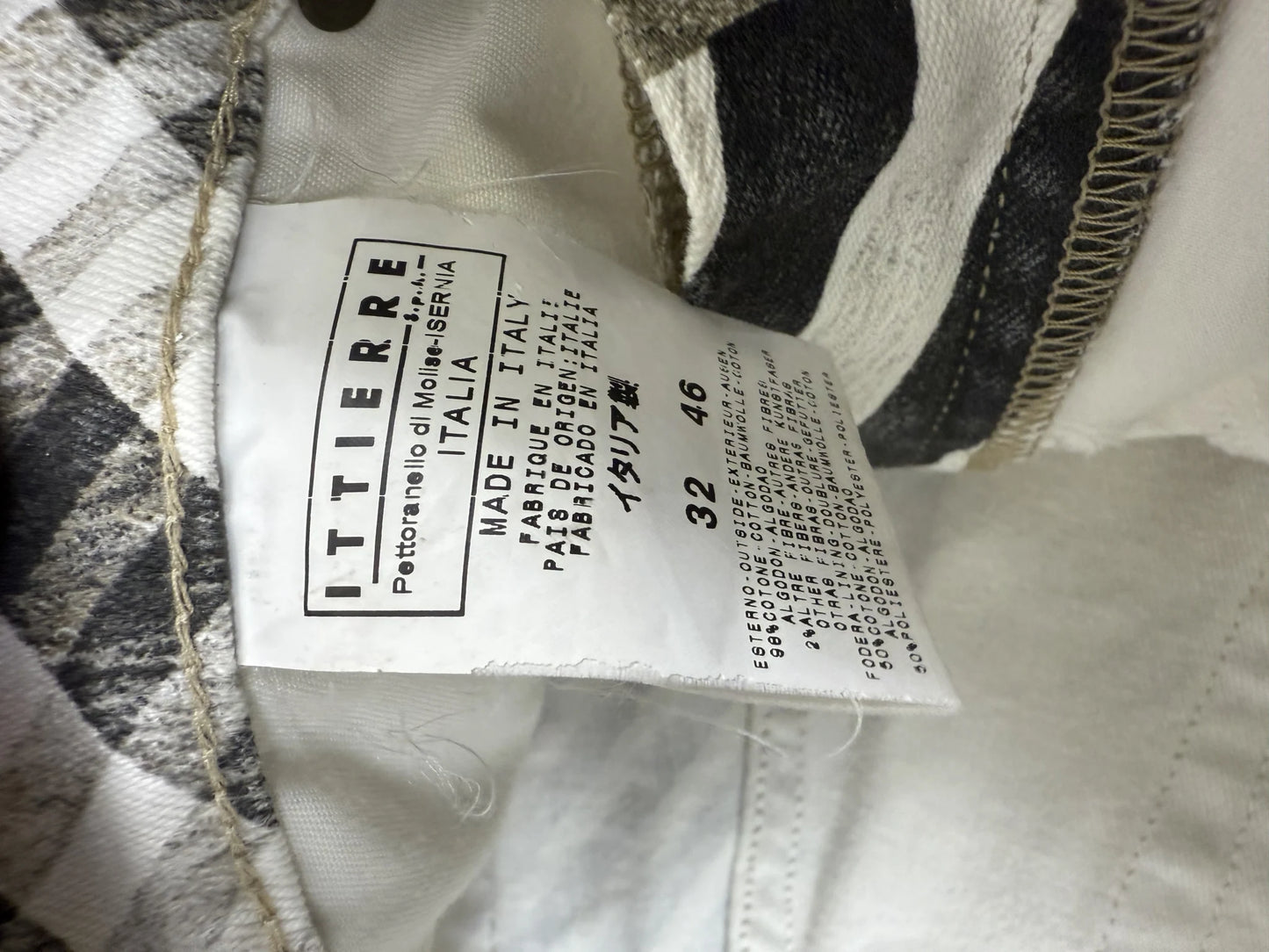 Jeans Just Cavalli Vintage 2003 Stampa Geometrica Animalier Zebra W32 IT 46