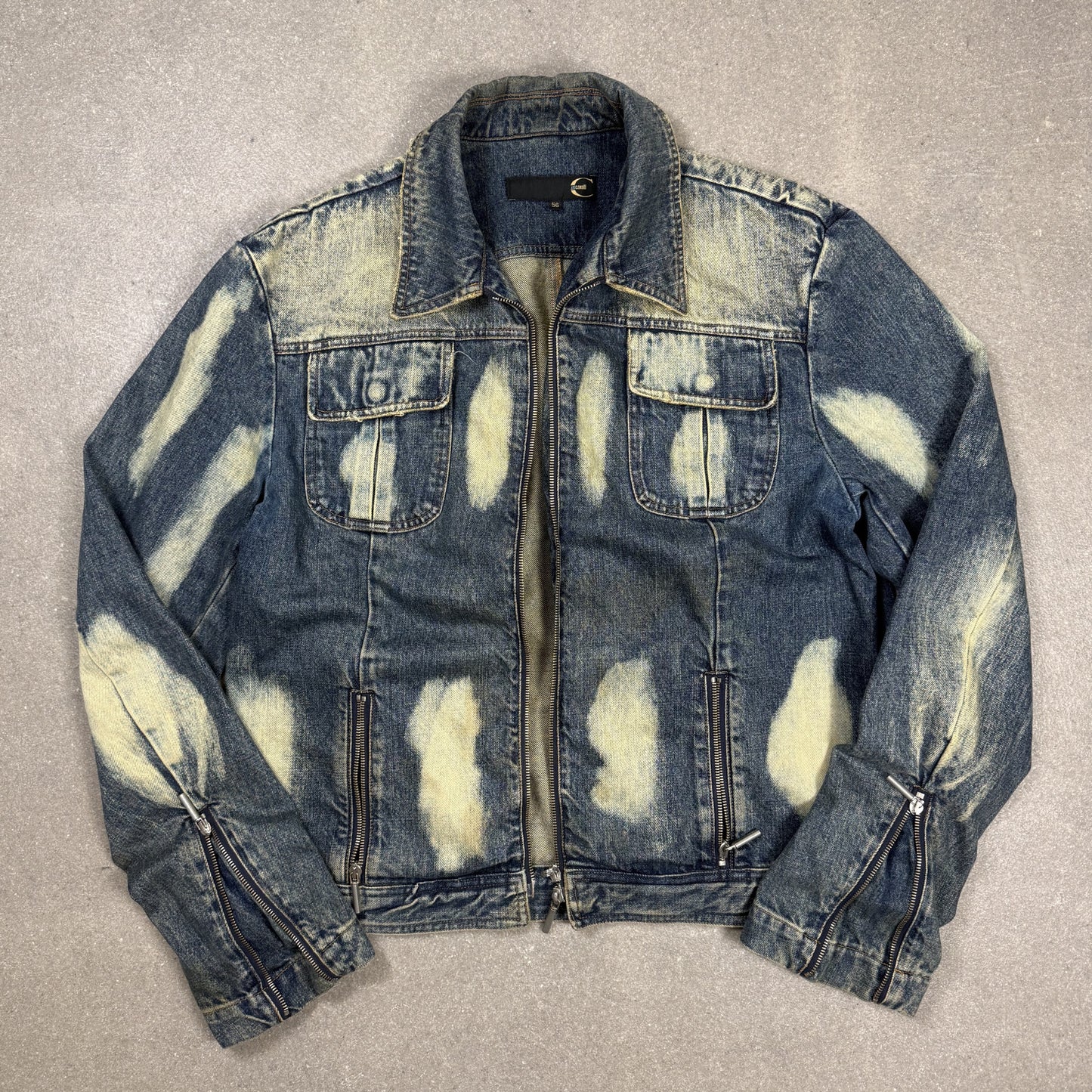 2004 Just Cavalli acid wash denim jacket