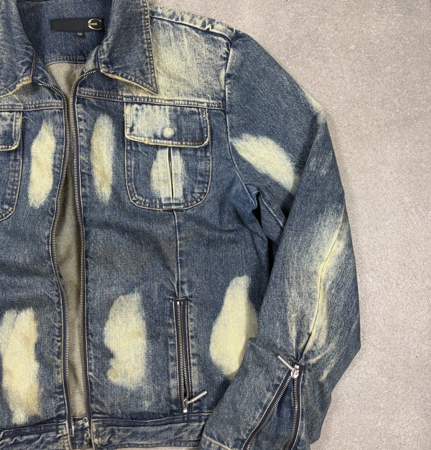 2004 Just Cavalli acid wash denim jacket