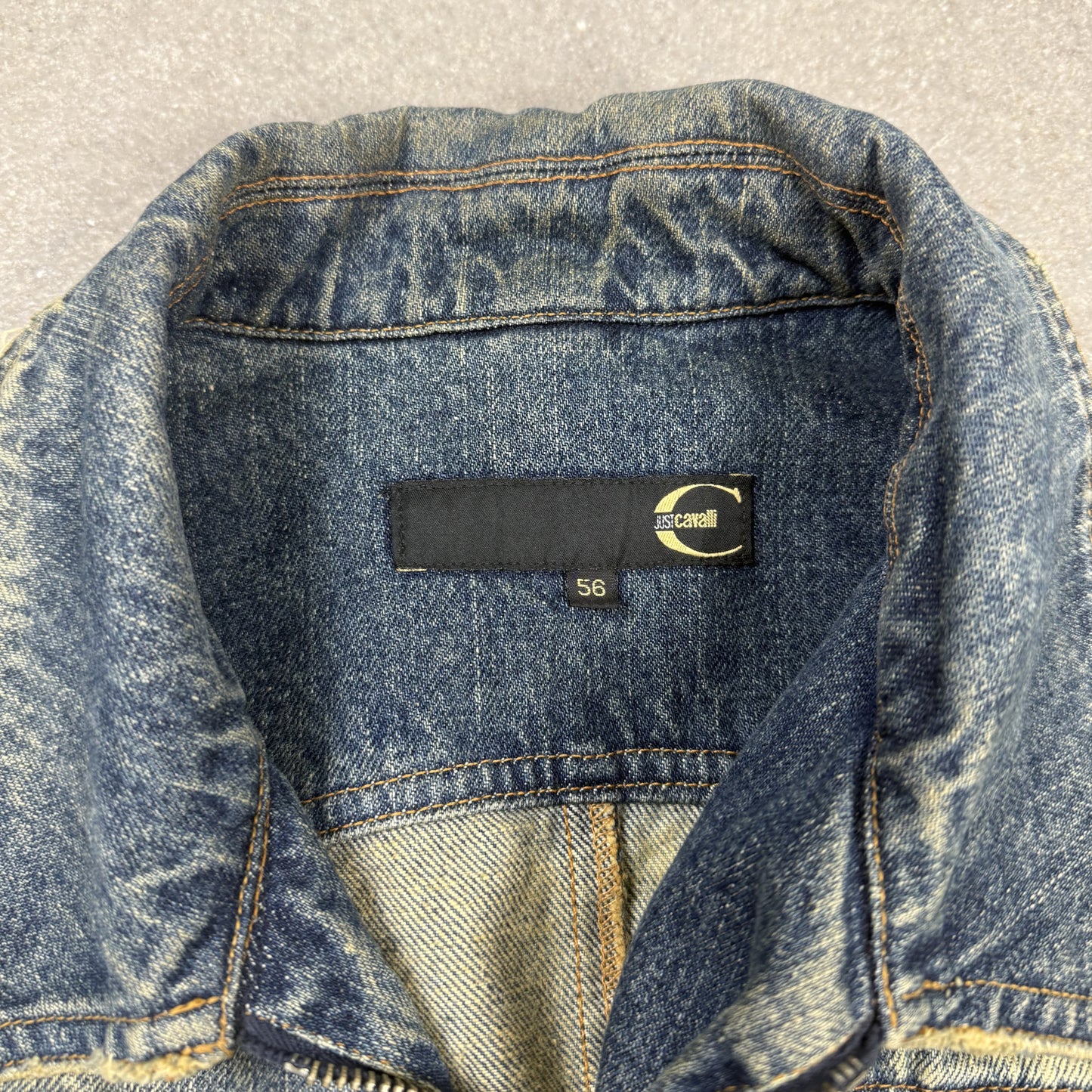 2004 Just Cavalli acid wash denim jacket