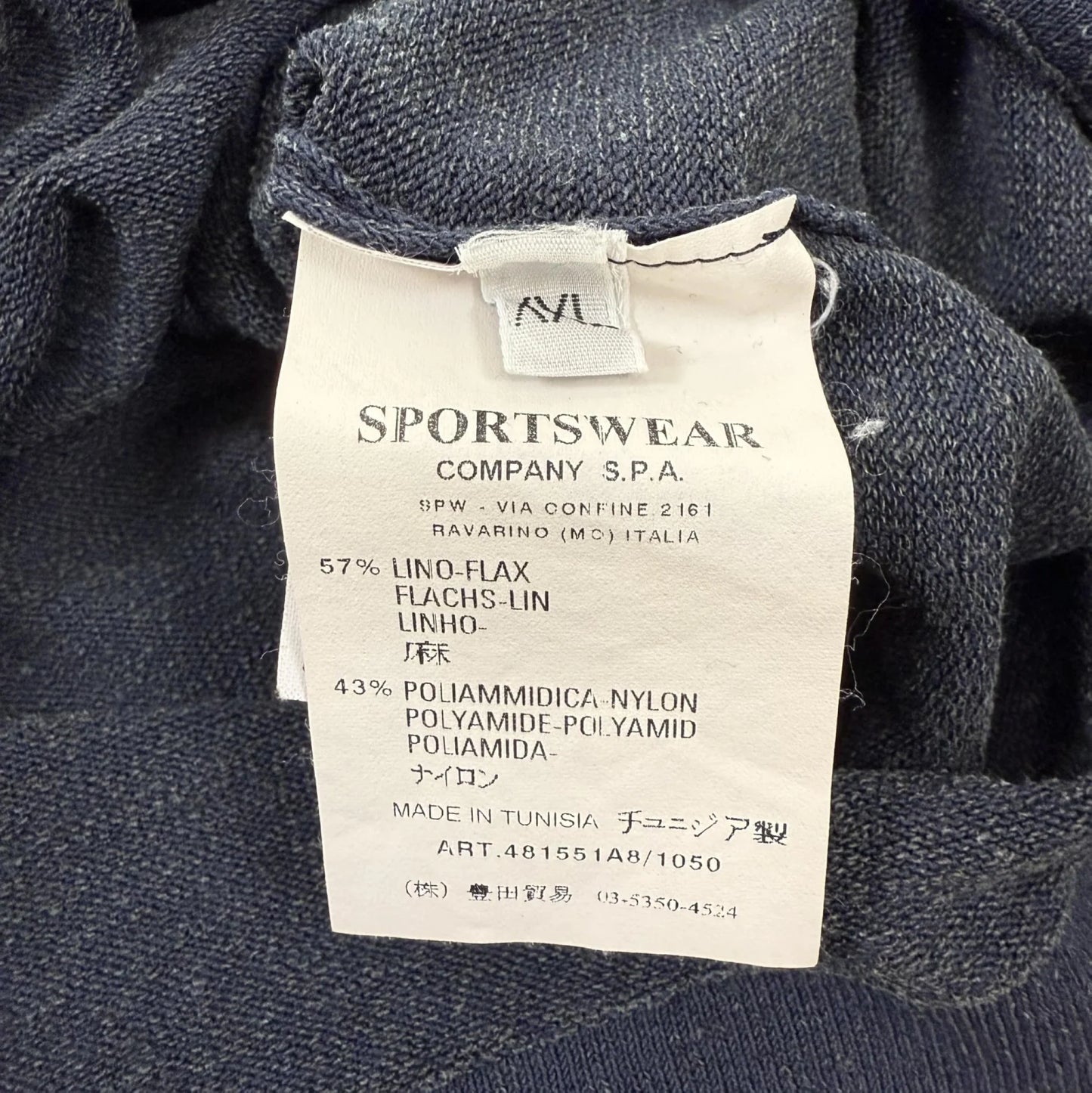 Maglioncino scollo a V d’Archivio Stone Island Vintage 2008 – Misto Lino e Nylon