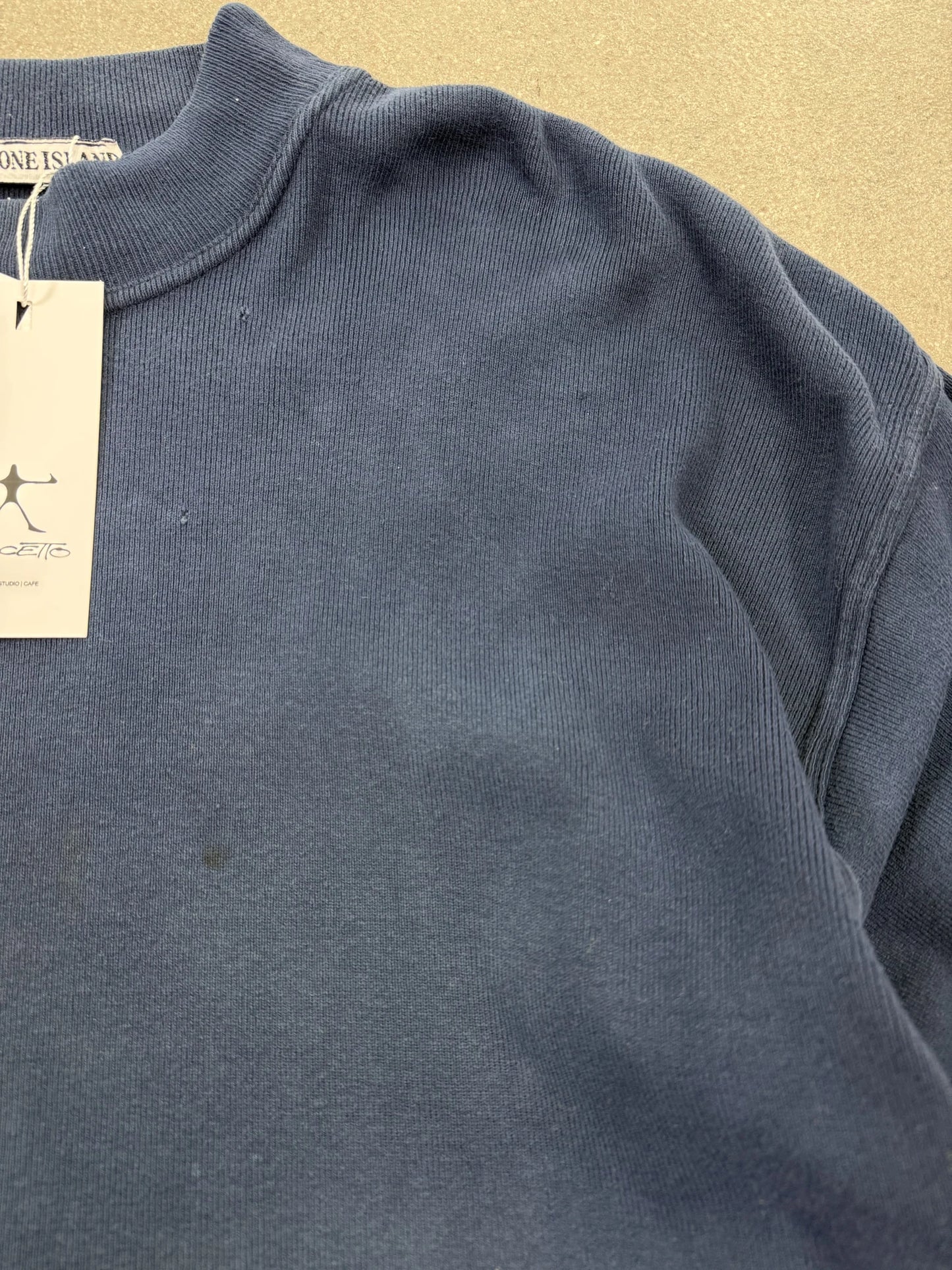 1987 Stone Island Archive Felpa Mockneck Blu Marina era Massimo Osti | Taglia L oversize boxy