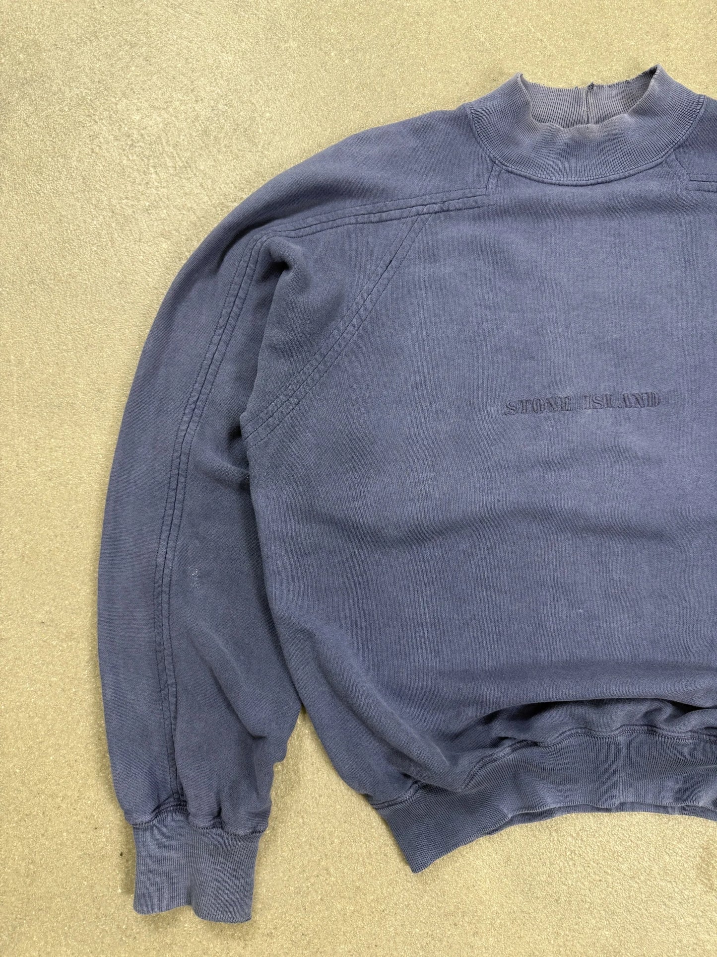 Felpa Stone Island Vintage AW 1988 Massimo Osti Mock Neck Blu | Taglia M