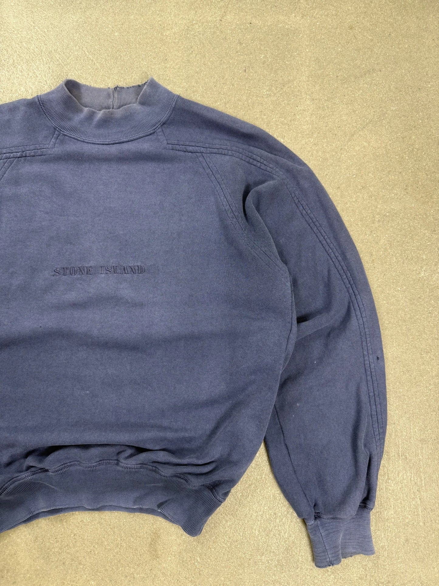 Felpa Stone Island Vintage AW 1988 Massimo Osti Mock Neck Blu | Taglia M