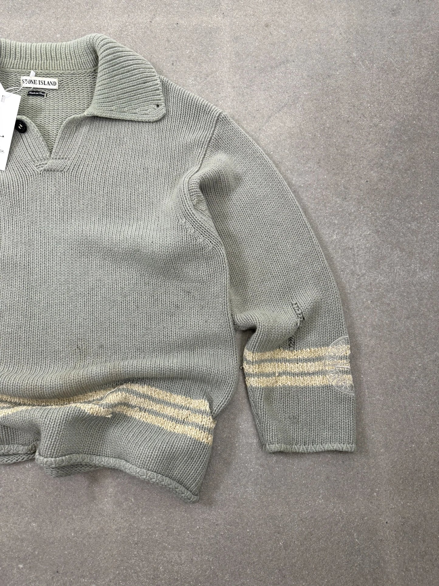 Maglione Stone Island Vintage AW 1997 Polo Knit Turquoise L | Archive