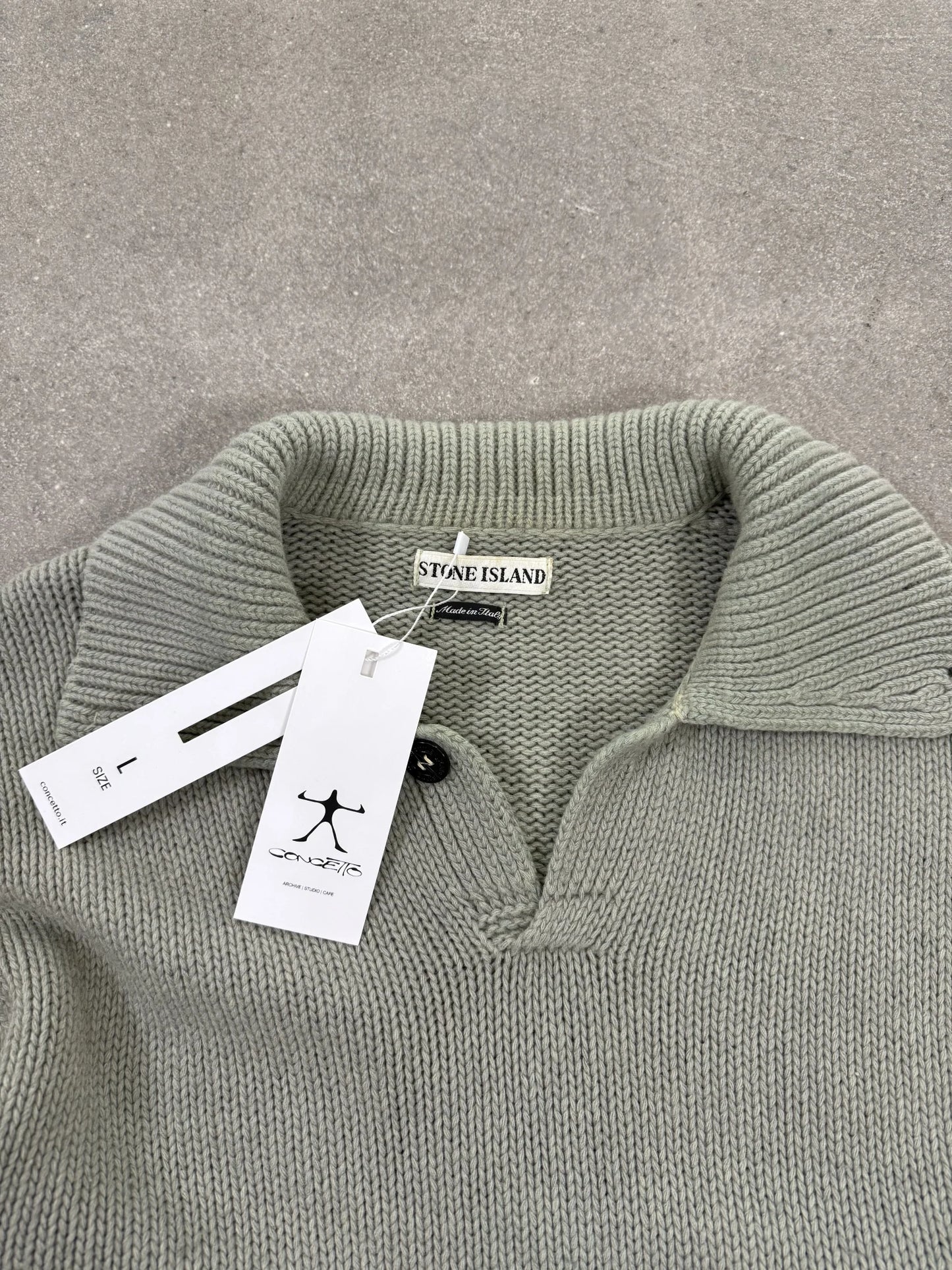 Maglione Stone Island Vintage AW 1997 Polo Knit Turquoise L | Archive