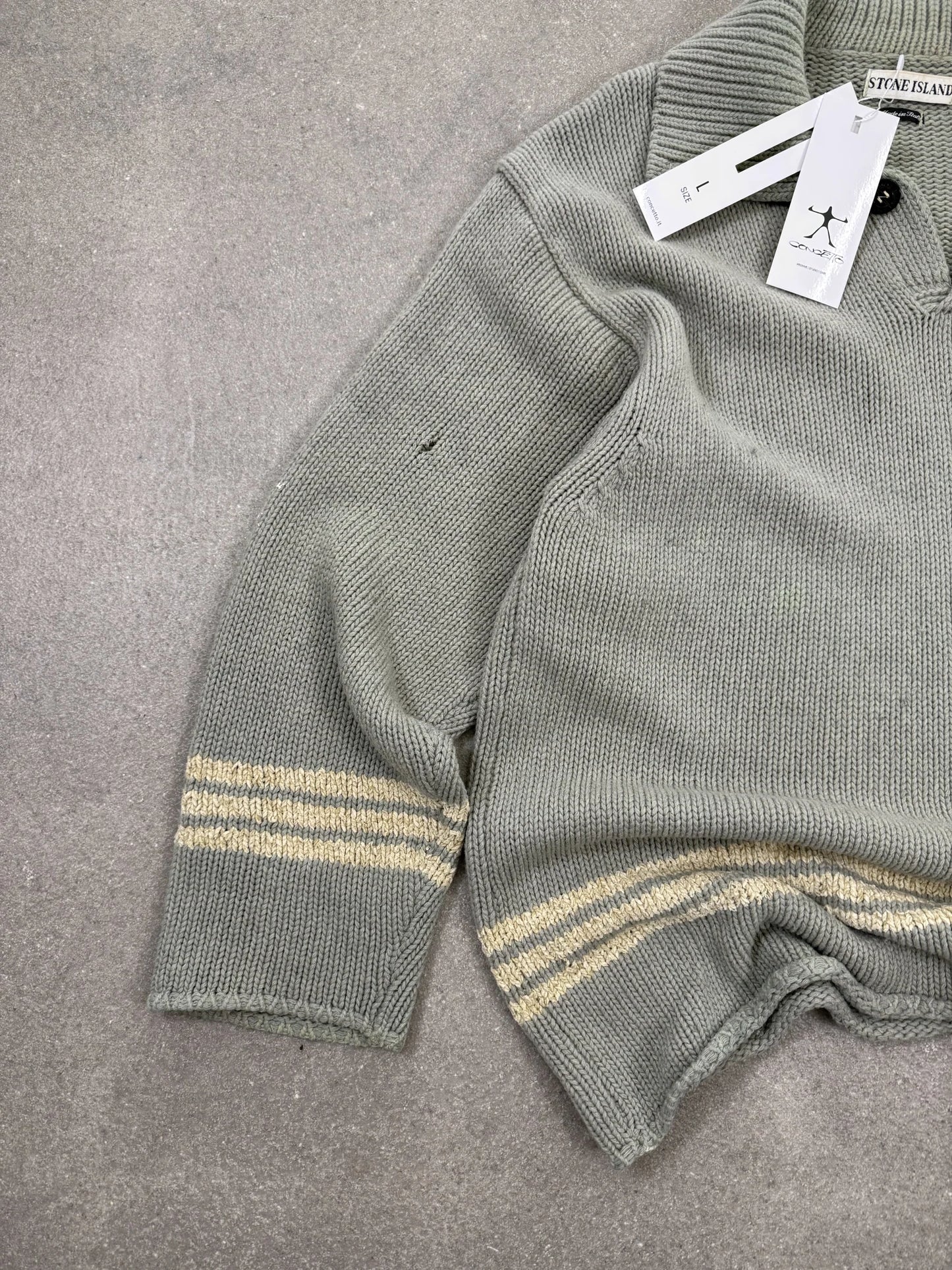 Maglione Stone Island Vintage AW 1997 Polo Knit Turquoise L | Archive