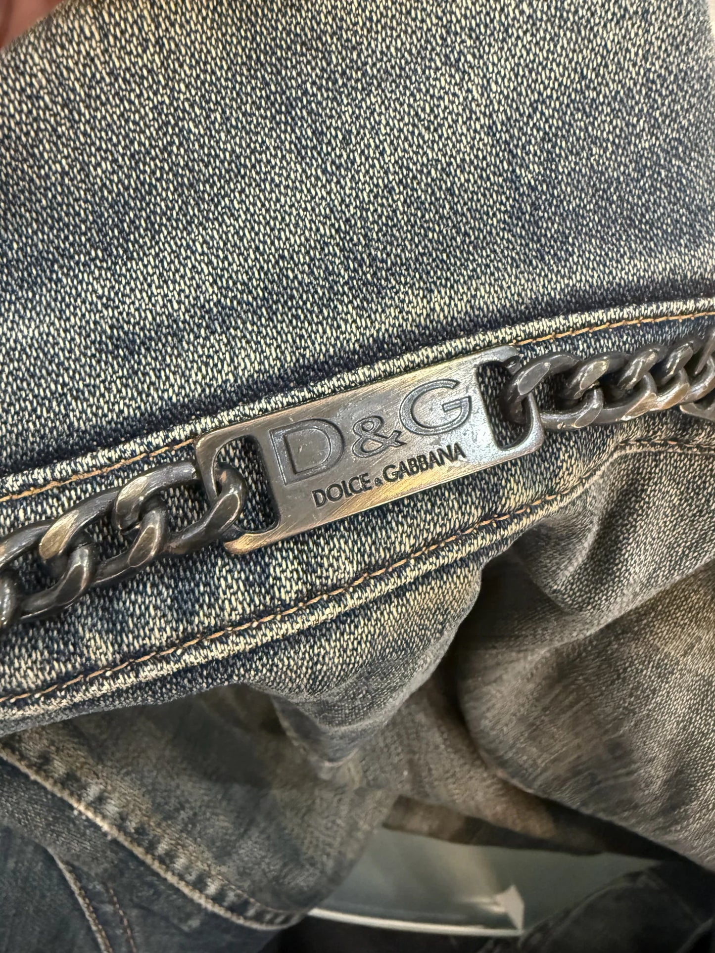 D&G Dolce & Gabbana AW 2003 Archive Giacca Denim Multipocket Double Layered | Taglia S oversize