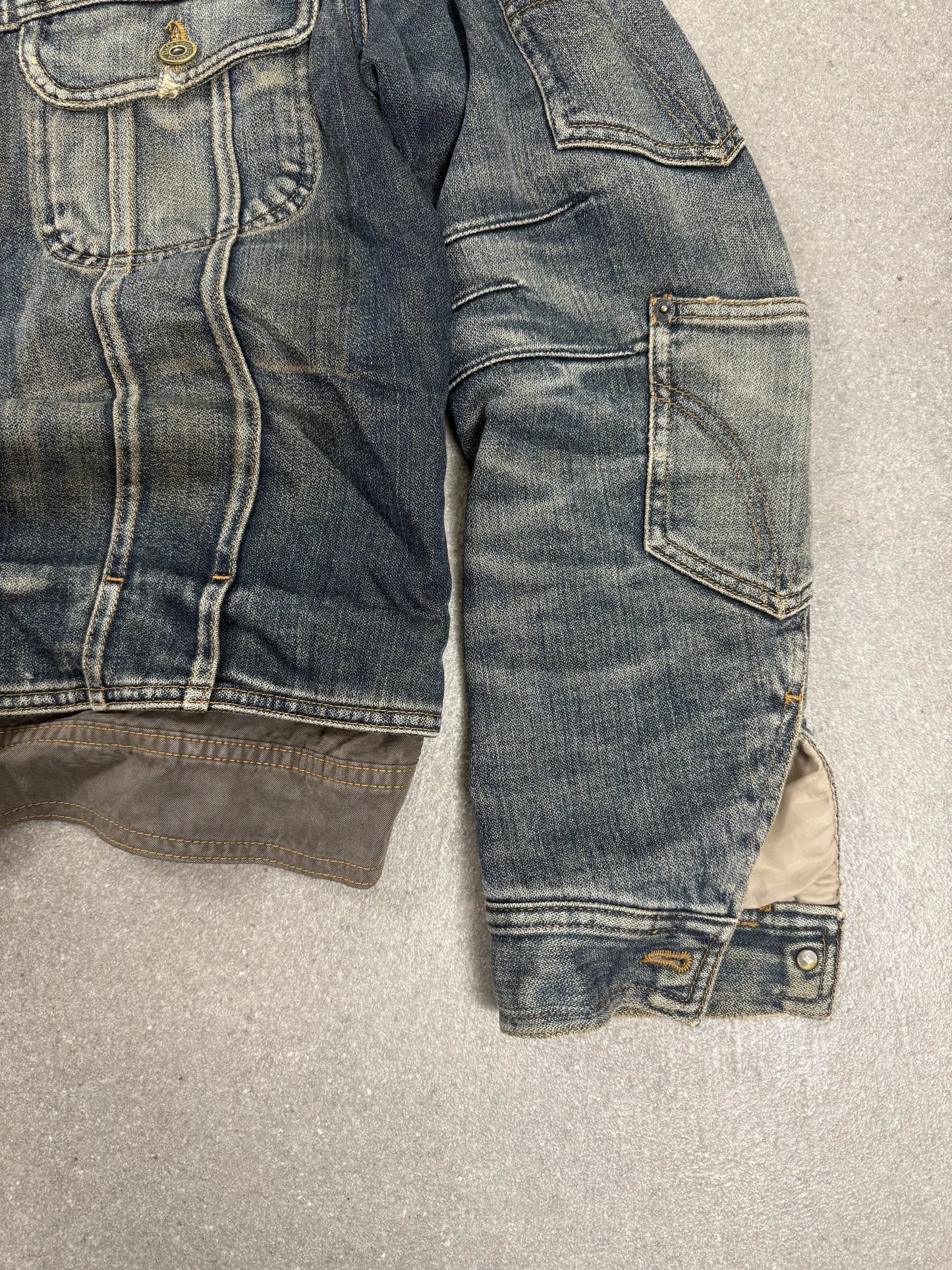 D&G Dolce & Gabbana AW 2003 Archive Giacca Denim Multipocket Double Layered | Taglia S oversize
