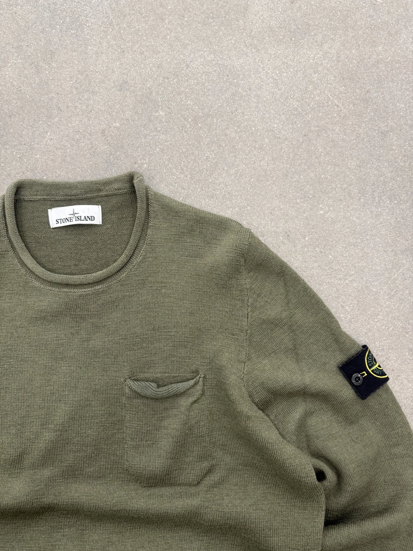 Maglione Stone Island AW 2015 Chest Pocket Crewneck Khaki XL | Certilogo