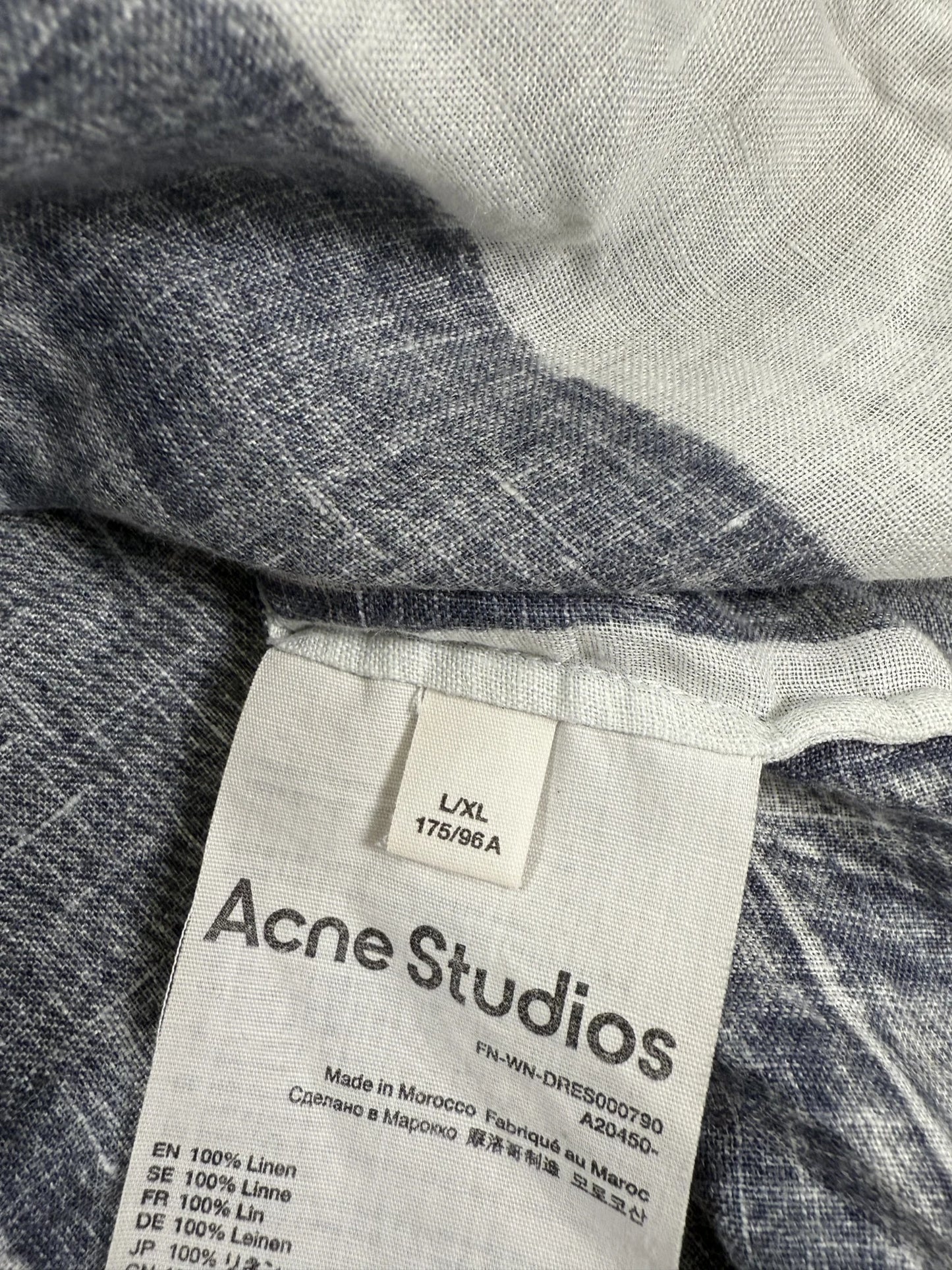 Camicia Lino Acne Studios Trompe l'œil Denim Print S/S 2023 | Taglia L/XL