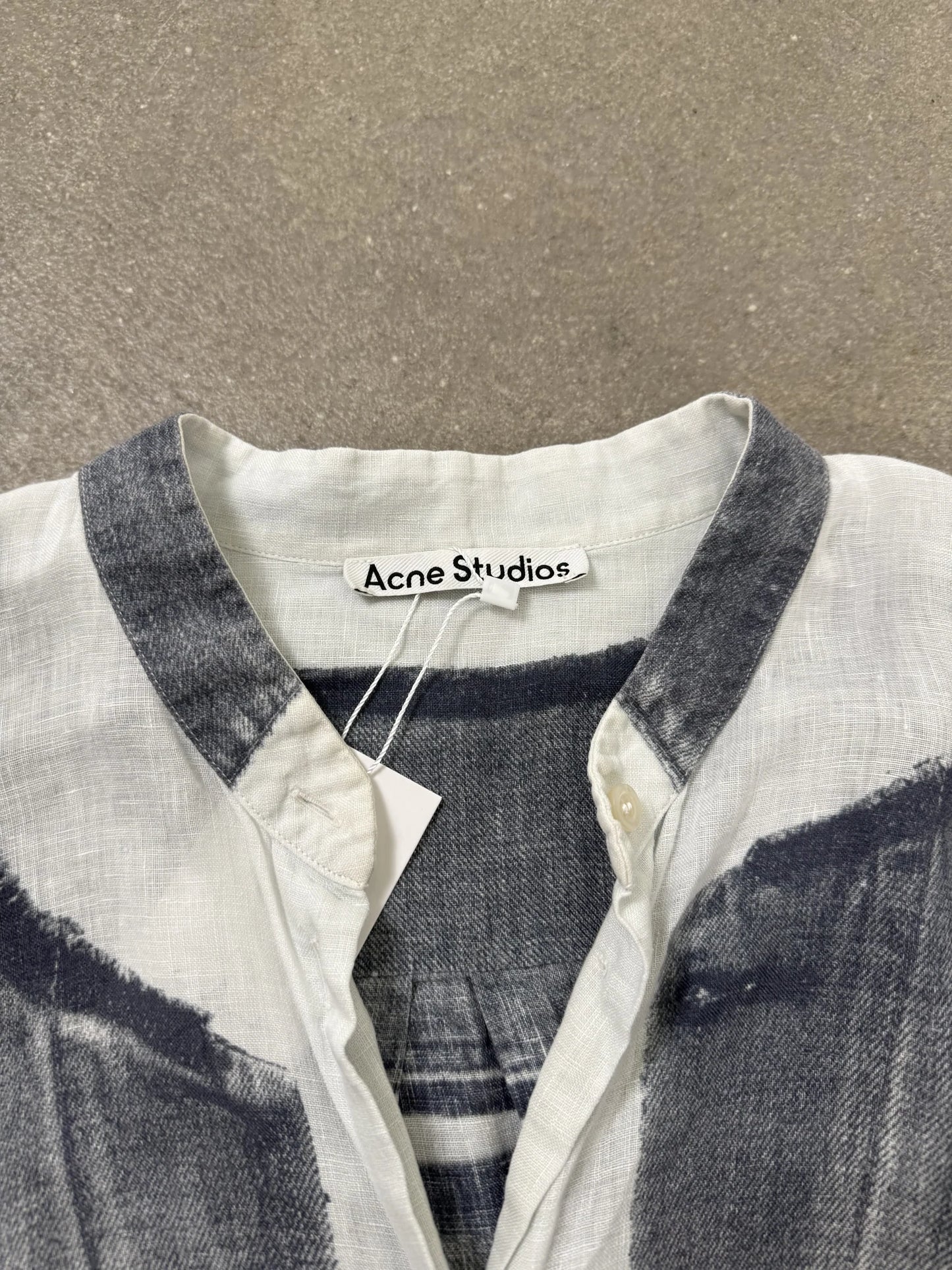 Camicia Lino Acne Studios Trompe l'œil Denim Print S/S 2023 | Taglia L/XL