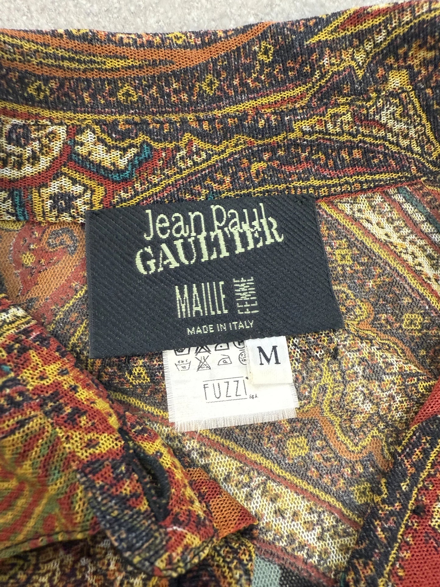 Camicia Jean Paul Gaultier Maille Vintage 1996 Mesh Paisley Made by Fuzzi | Taglia M