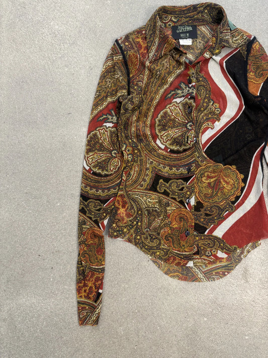 Camicia Jean Paul Gaultier Maille Vintage 1996 Mesh Paisley Made by Fuzzi | Taglia M