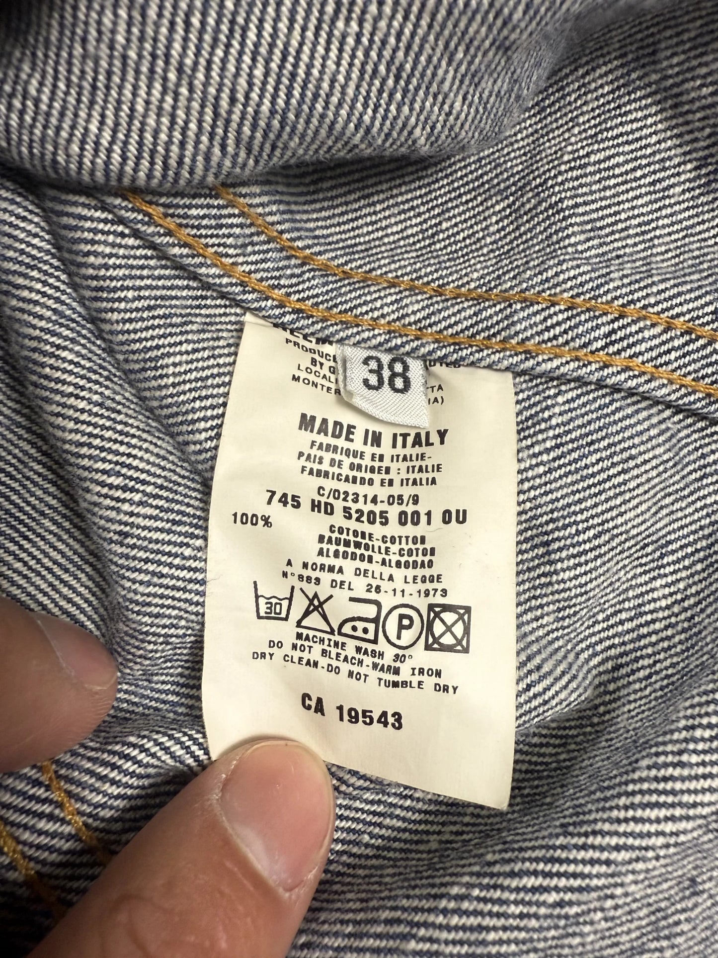 Giacca Denim Helmut Lang Archive 1999 Classic Denim Jacket Blu Donna Made in Italy | Taglia 38 IT