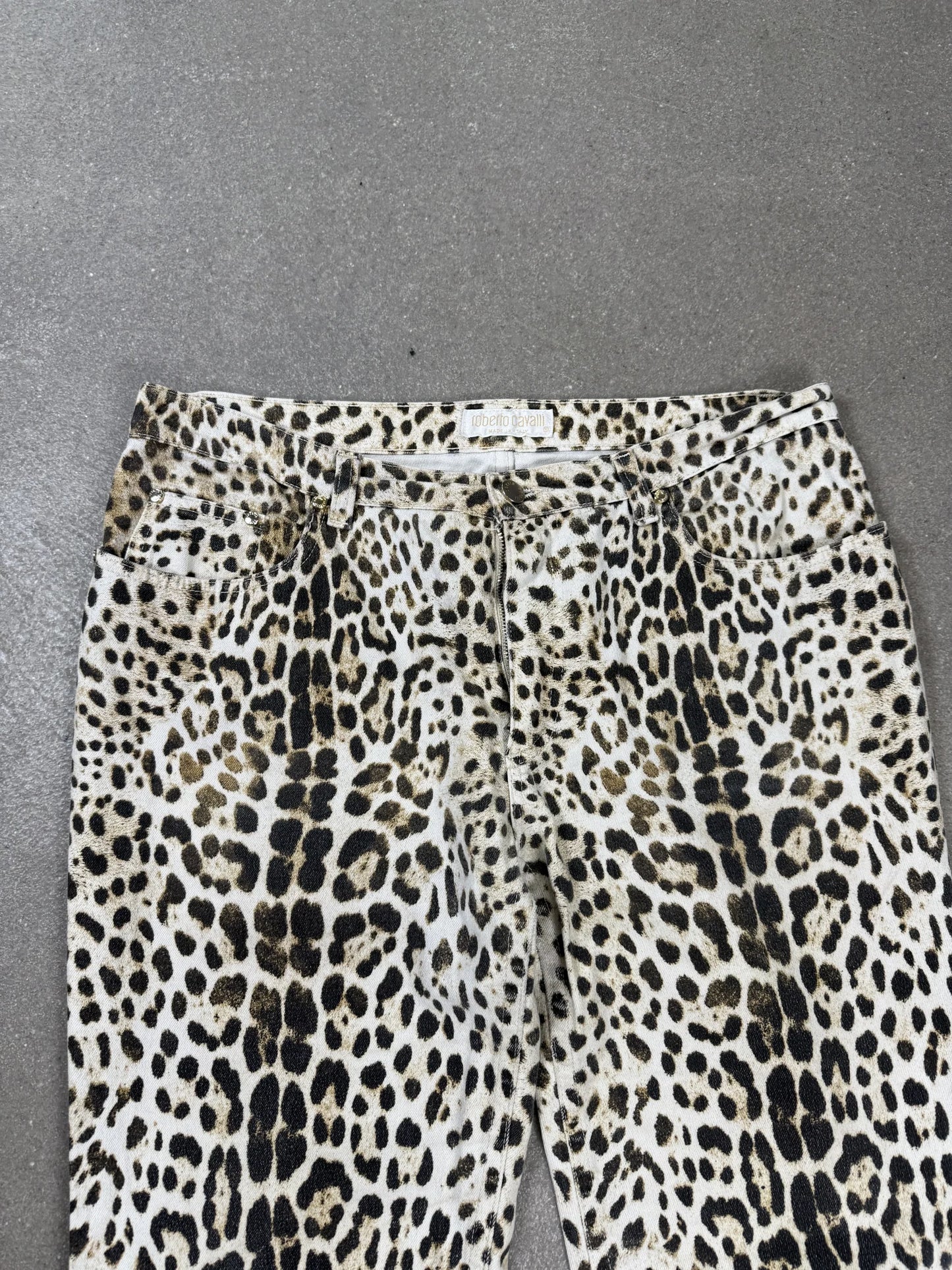 Pantaloni Roberto Cavalli Vintage Leopardati Maculati Made in Italy | Taglia L