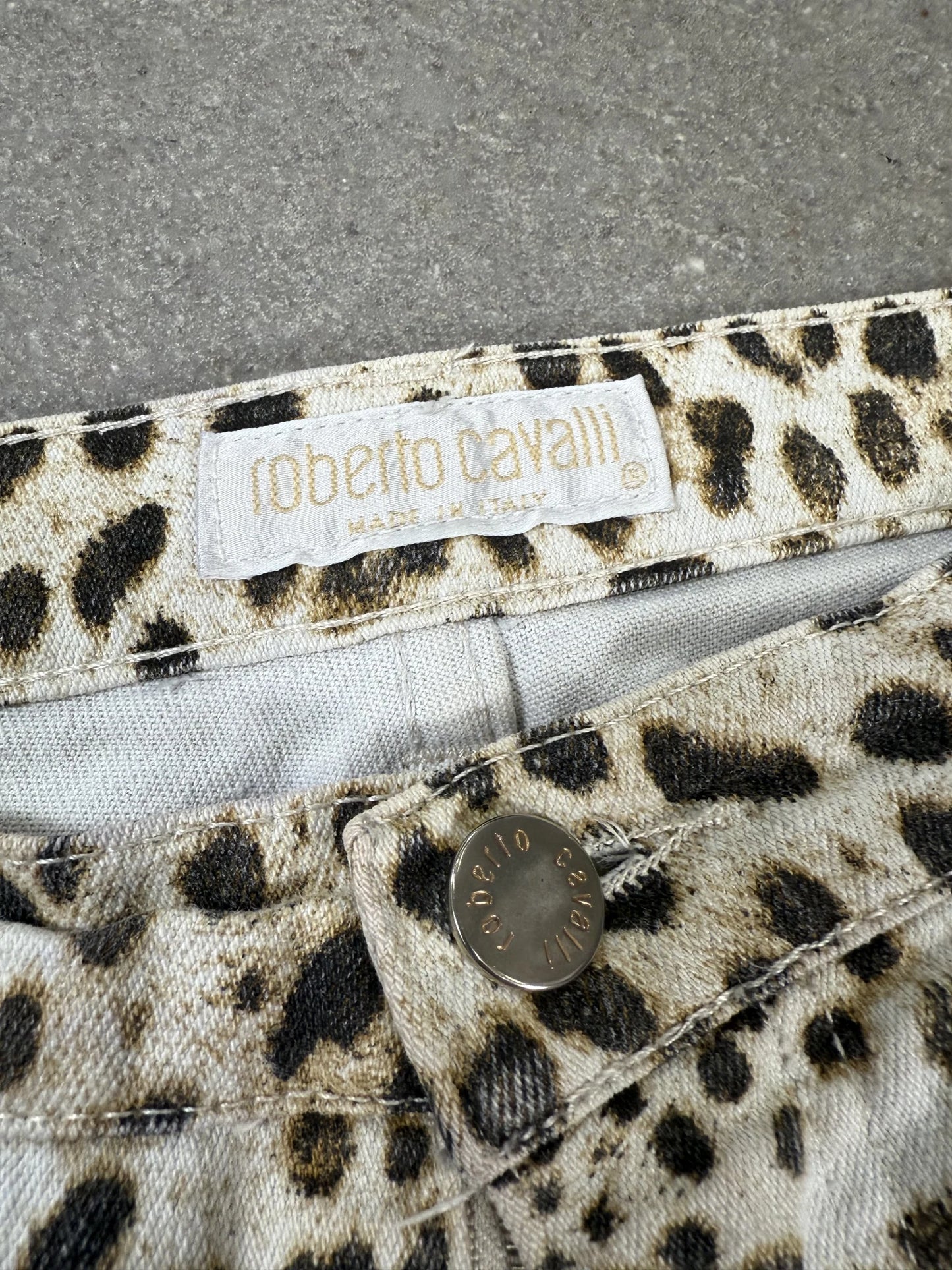 Pantaloni Roberto Cavalli Vintage Leopardati Maculati Made in Italy | Taglia L