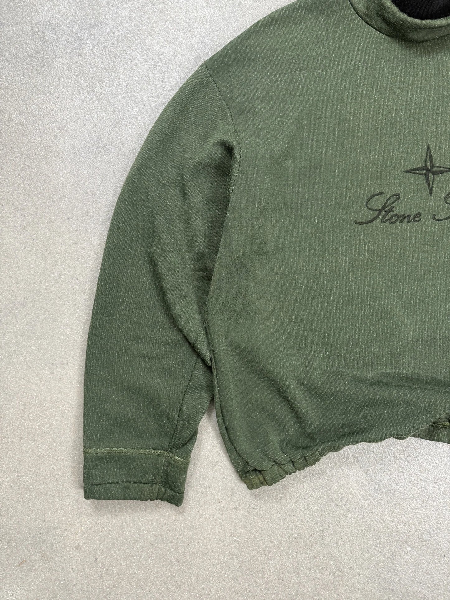 Felpa Stone Island Vintage AW 1988 Massimo Osti Script Logo Verde C.P. Company Era |