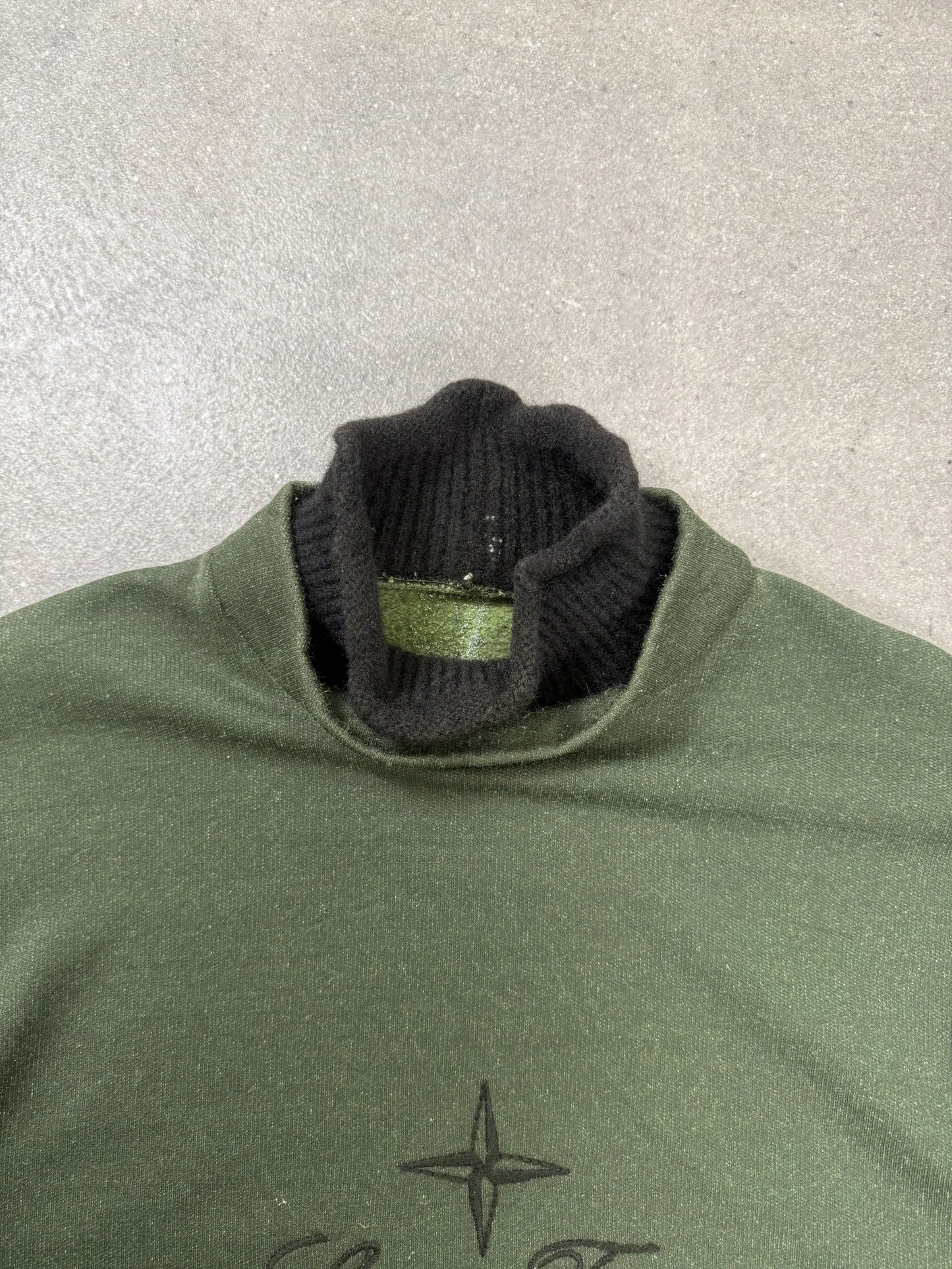 Felpa Stone Island Vintage AW 1988 Massimo Osti Script Logo Verde C.P. Company Era |