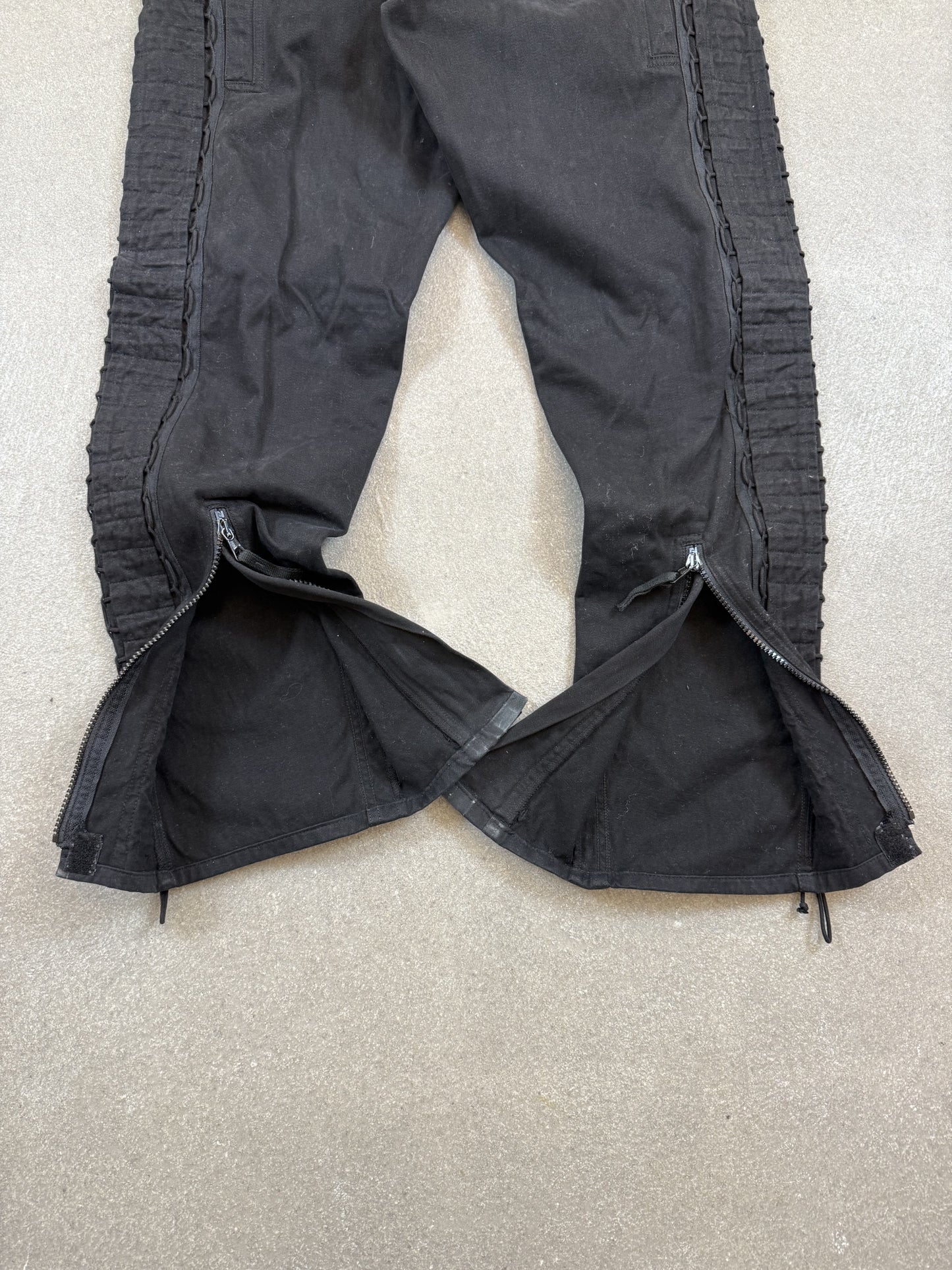 Pantaloni Stone Island Vintage AW 2003 Biker Laced Flight Pants Neri 46 Paul Harvey Era | Taglia IT 46