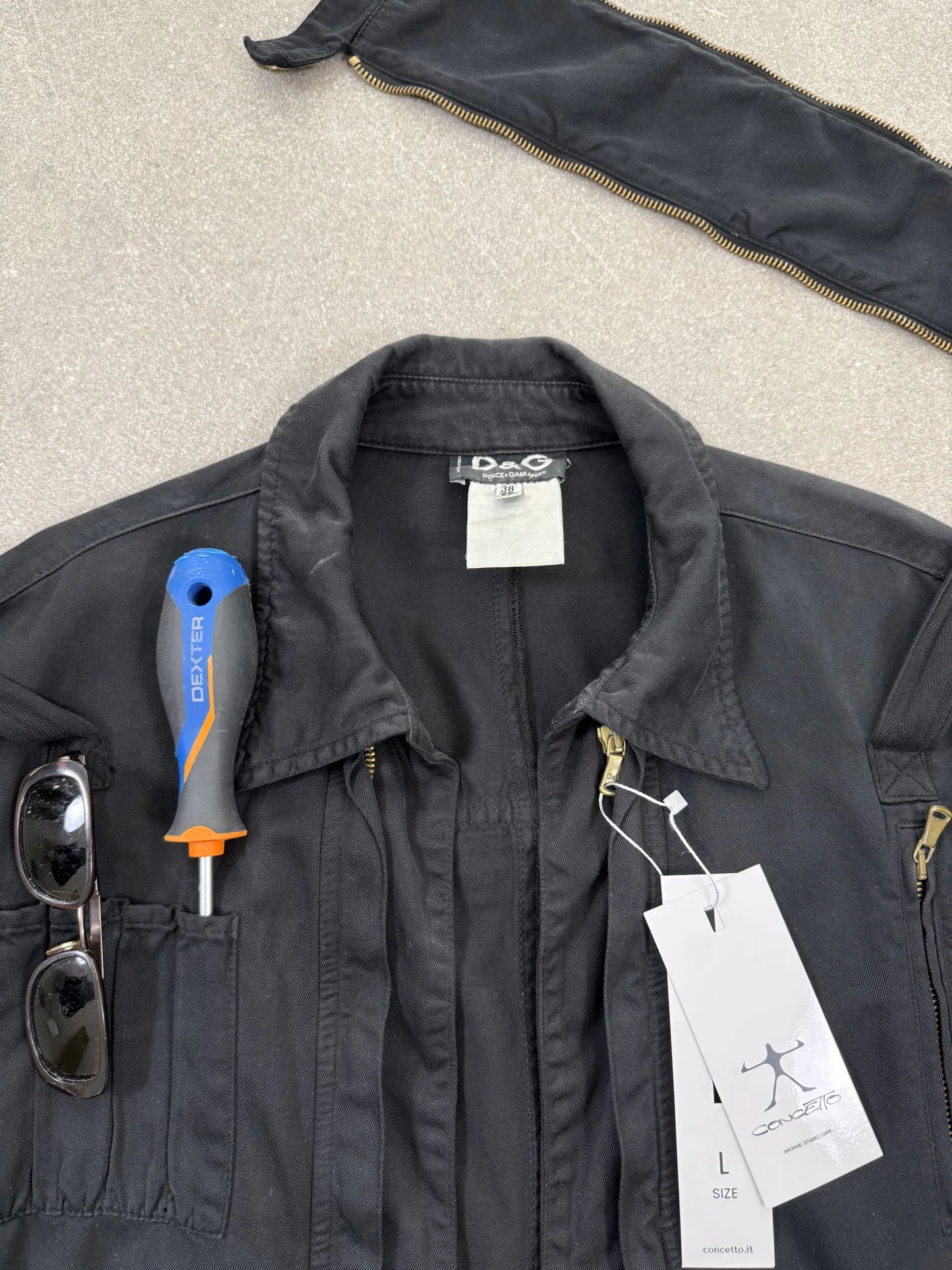 D&G Dolce & Gabbana AW 2006 Archive Giacca Modulare Utility Tactical Nero | Taglia IT 50