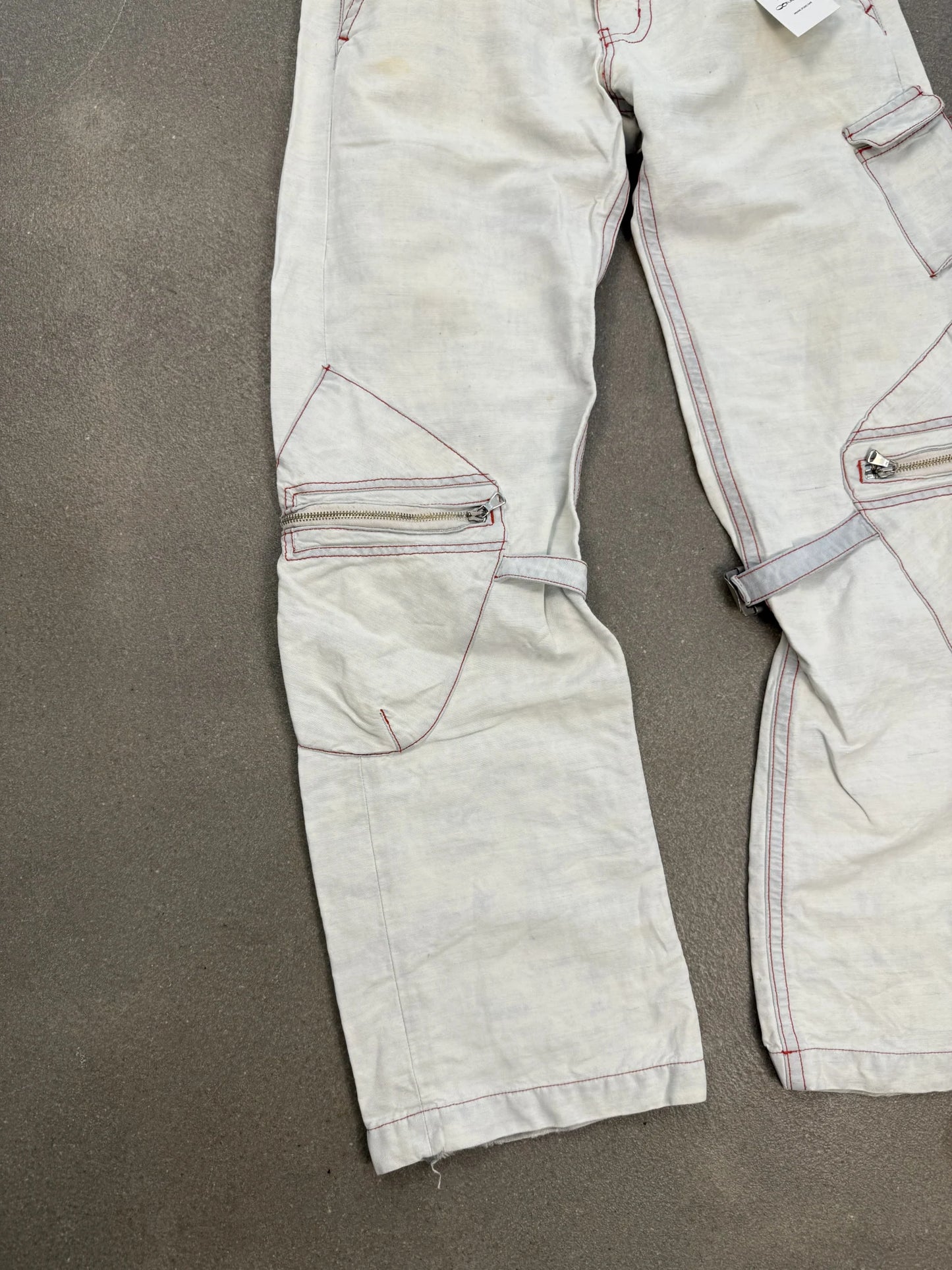 Pantaloni Armani Jeans Vintage 2004 Cargo Canapa Cotone Bianco W38 | Archive