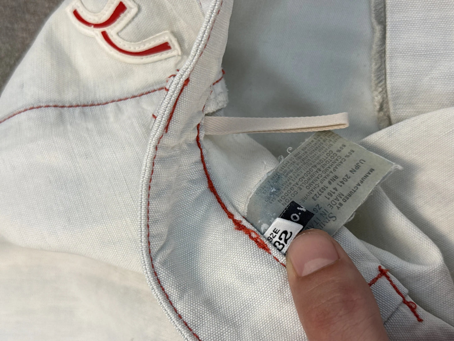 Pantaloni Armani Jeans Vintage 2004 Cargo Canapa Cotone Bianco W38 | Archive